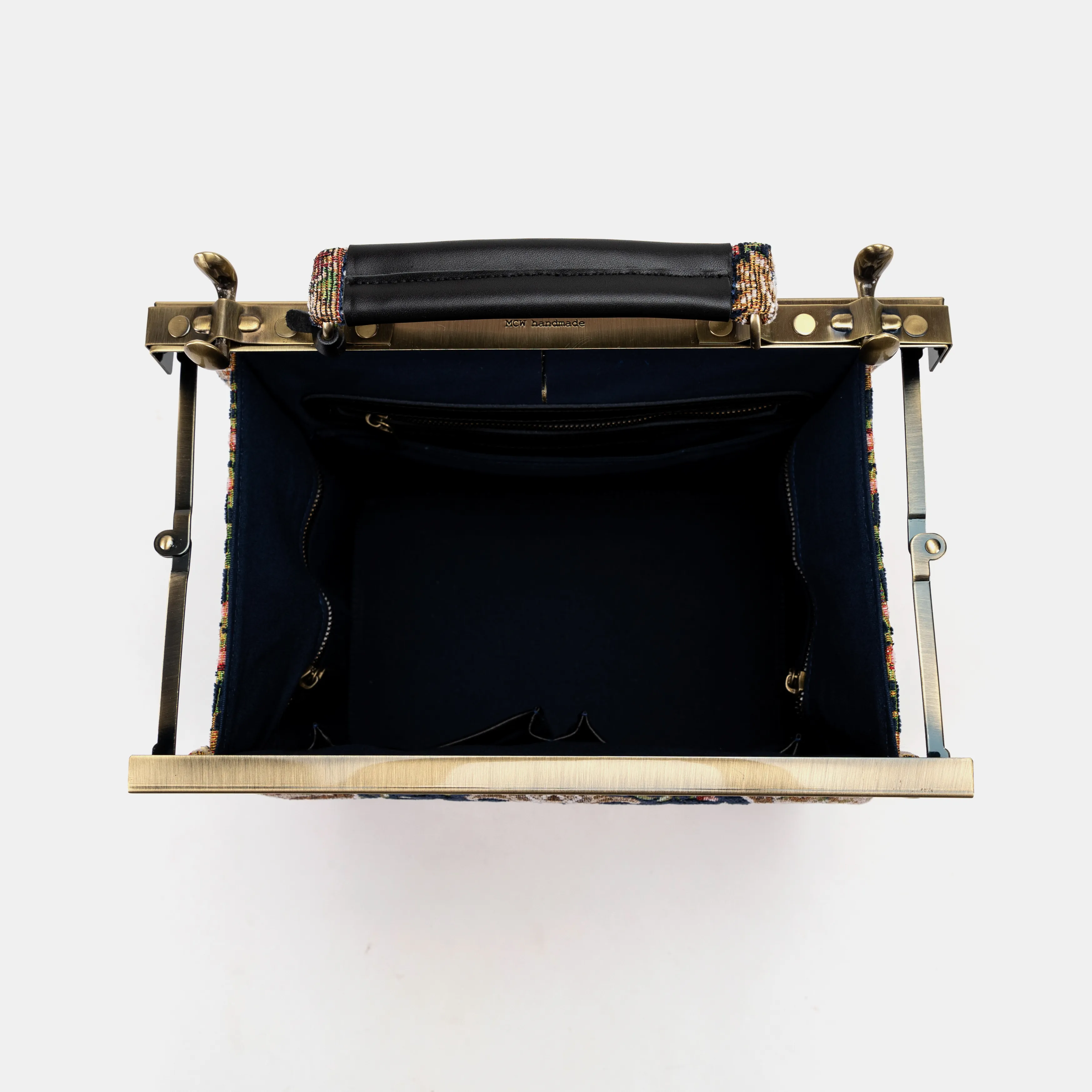 Oriental Navy Vivienne Carpet Purse Gladstone Bag - Image 7