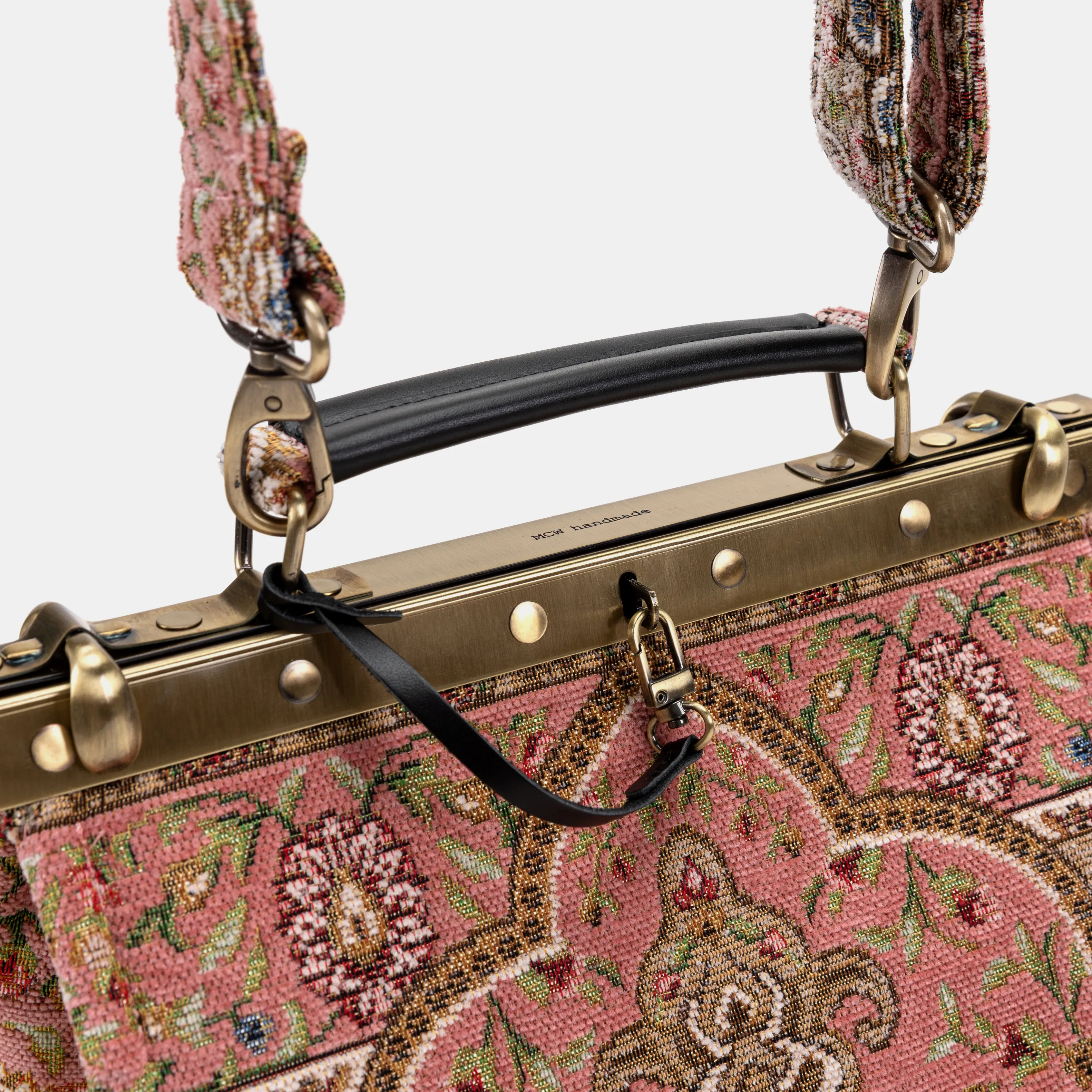Oriental Pink Cecile Carpet Purse Gladstone Bag - Image 6