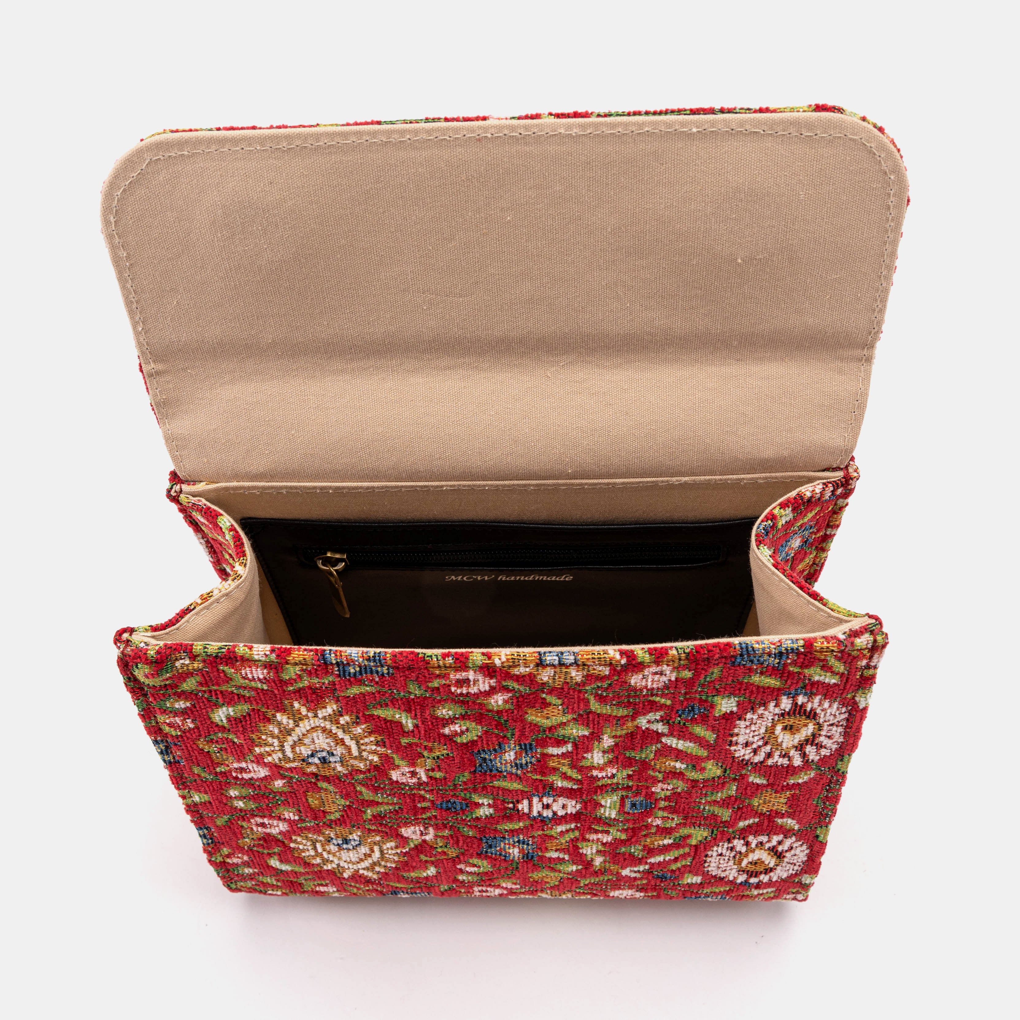 Oriental Red Flap Satchel - Image 6