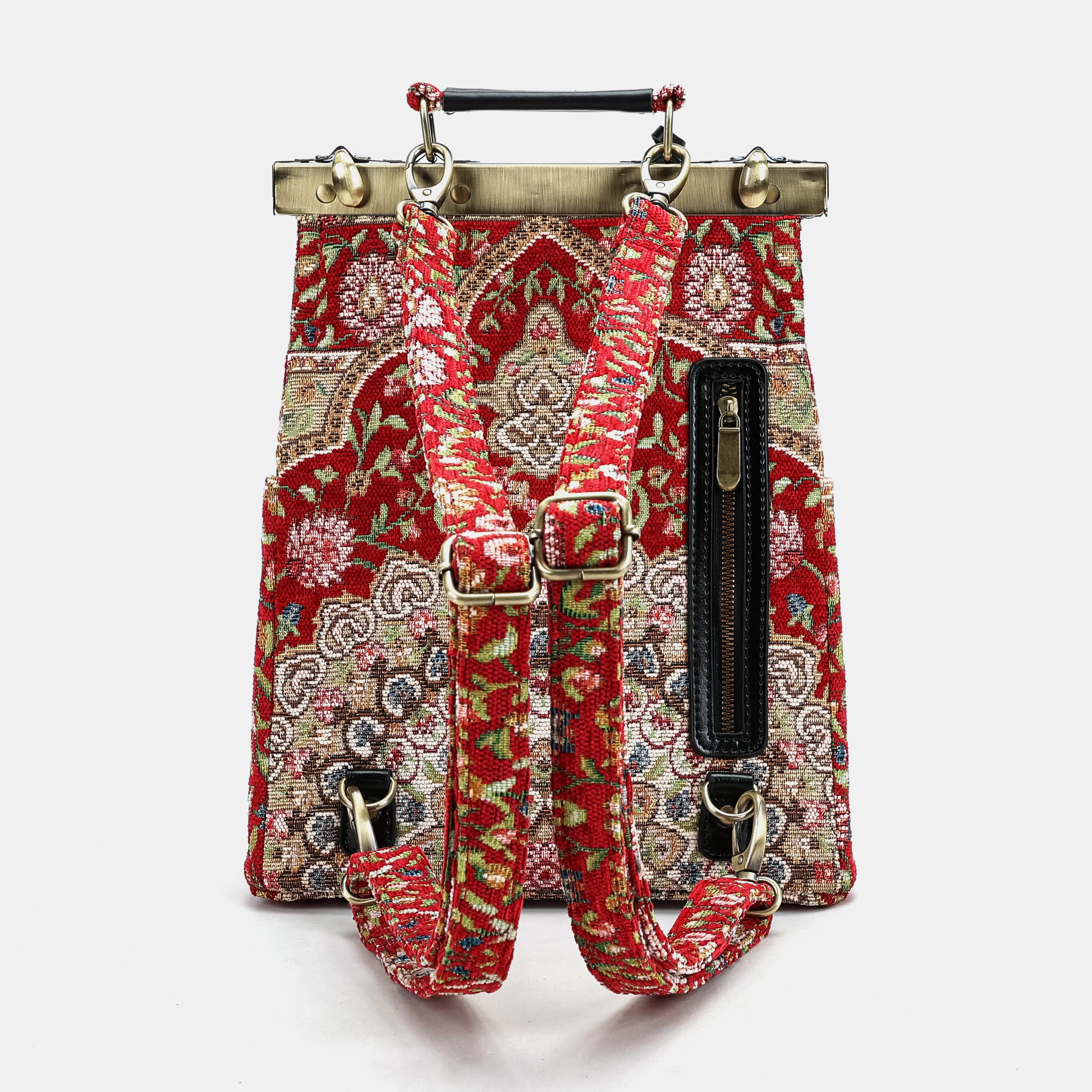 Oriental Red Helena Carpet Backpack Gladstone Bag - Image 5