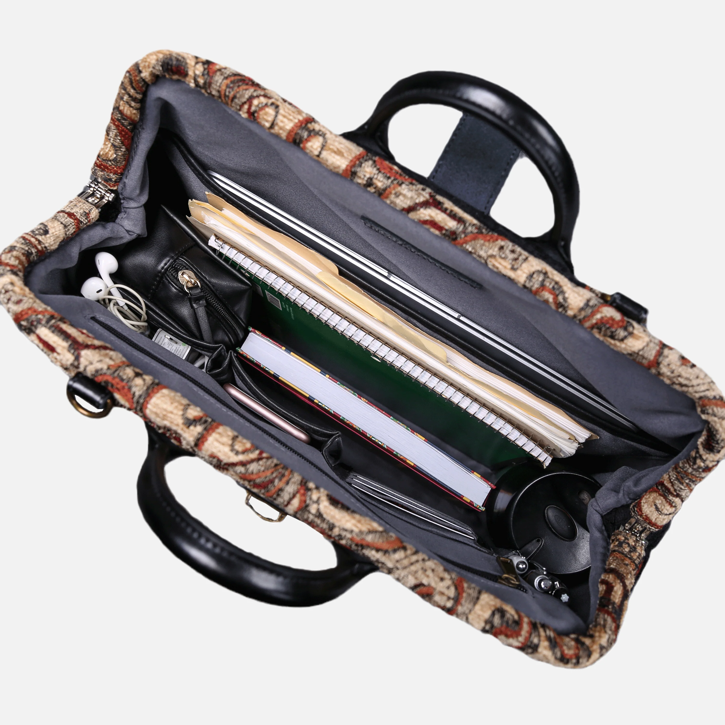 Paisley Brown Laptop Work Bag - Image 4