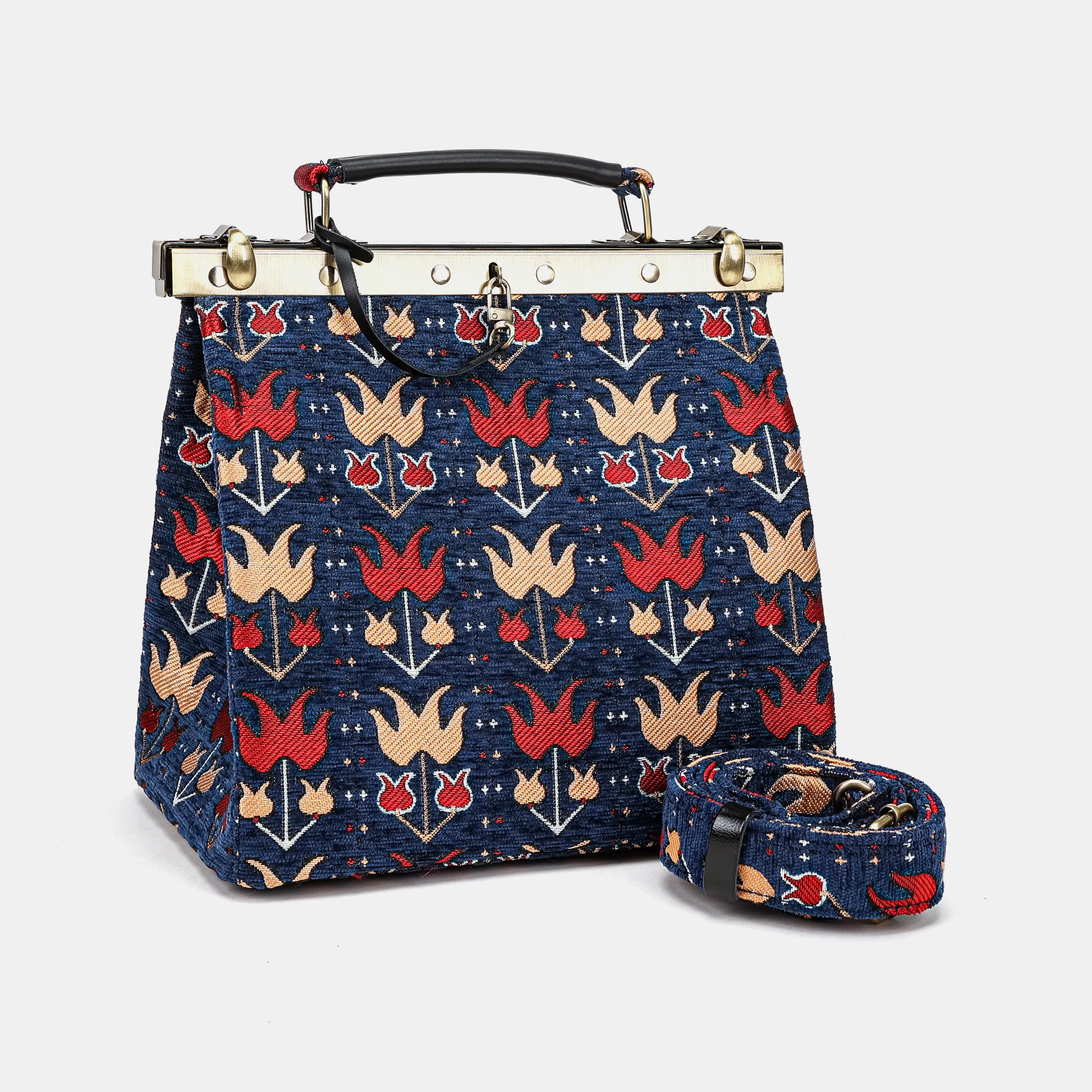 Poppy Bloom Cecile Carpet Purse Gladstone Bag - Image 5