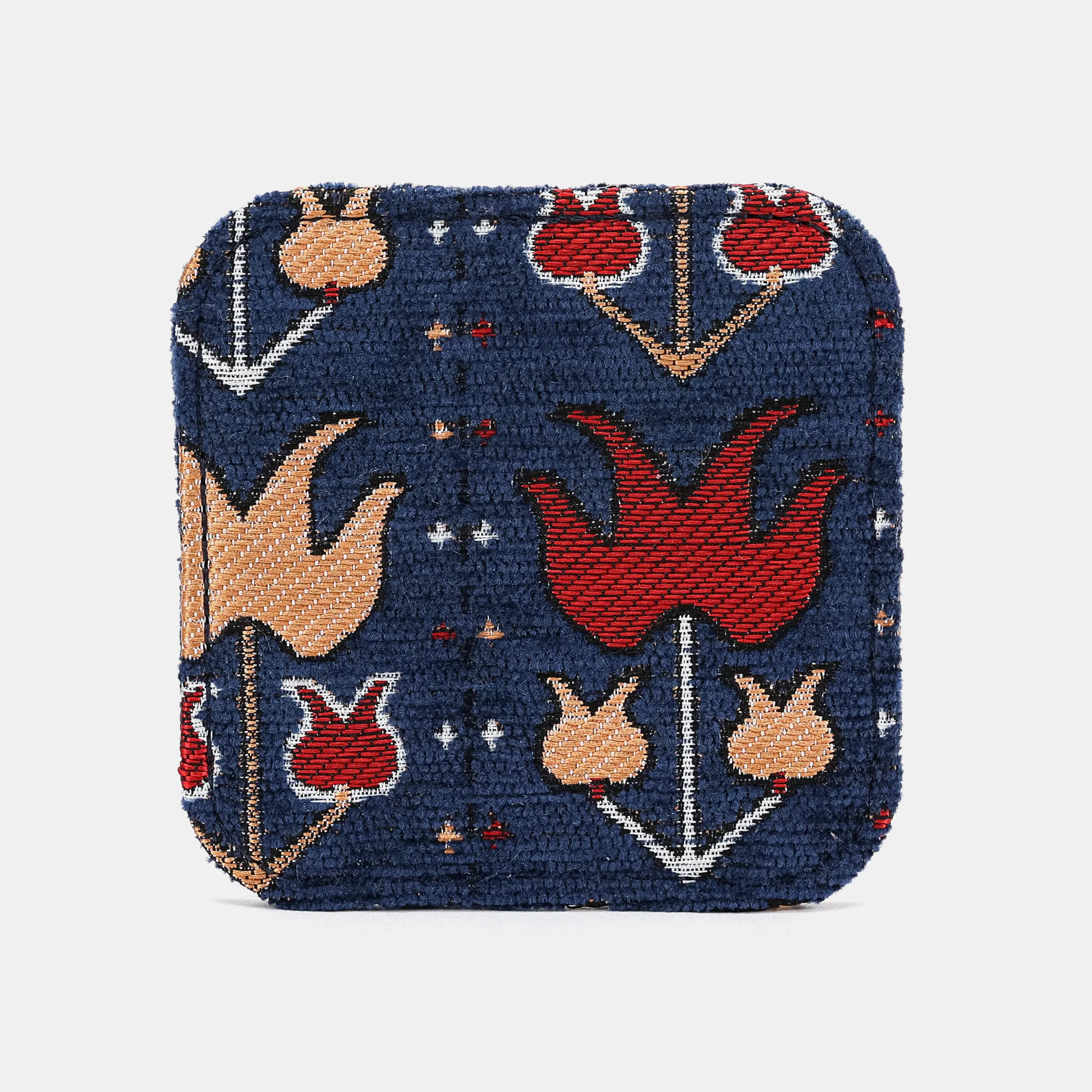 Poppy Bloom Square Coaster Set with Holder - Image 3
