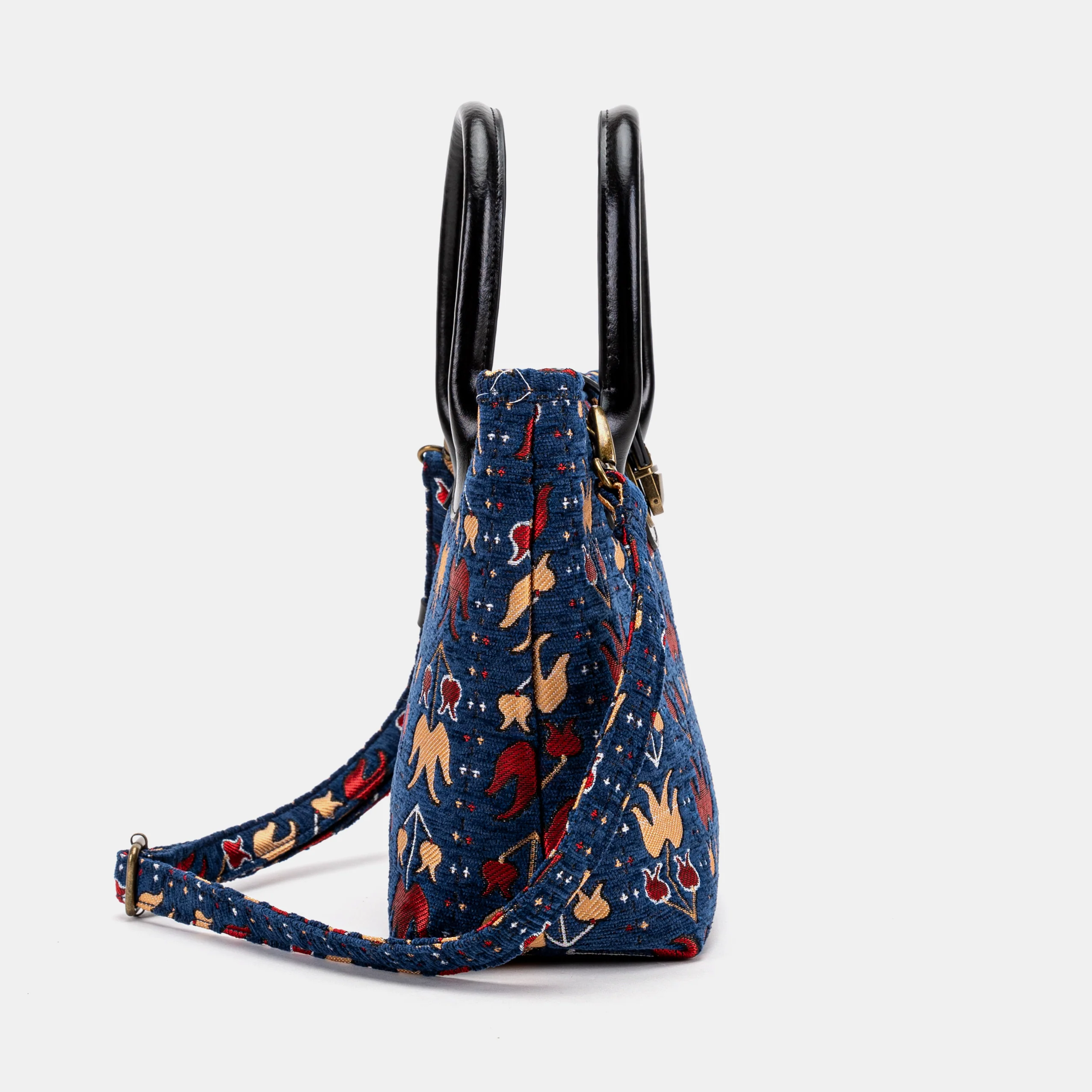 Poppy Bloom Tuck Lock Carpet Satchel - Image 4