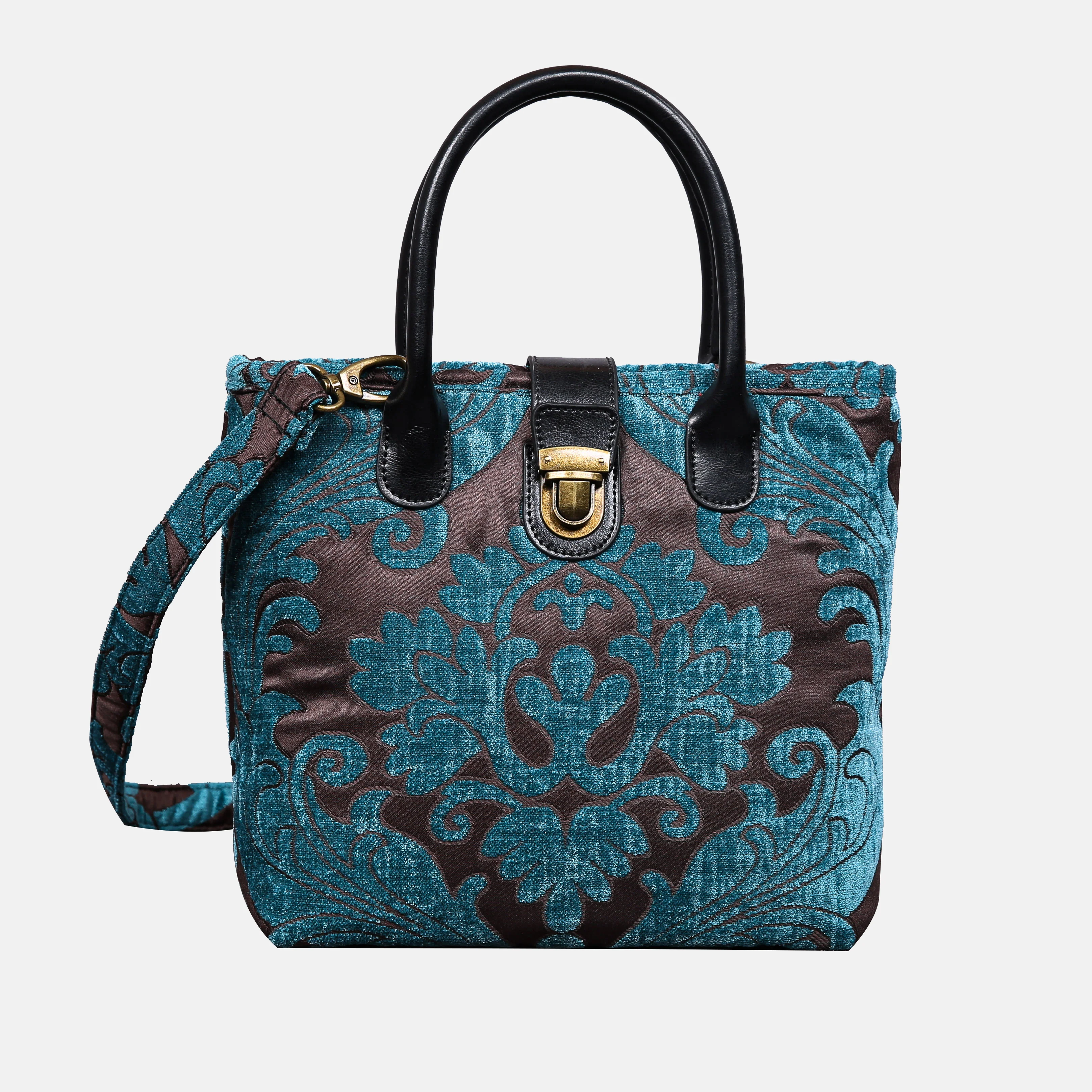 Queen Azure Blue Tuck Lock Carpet Satchel