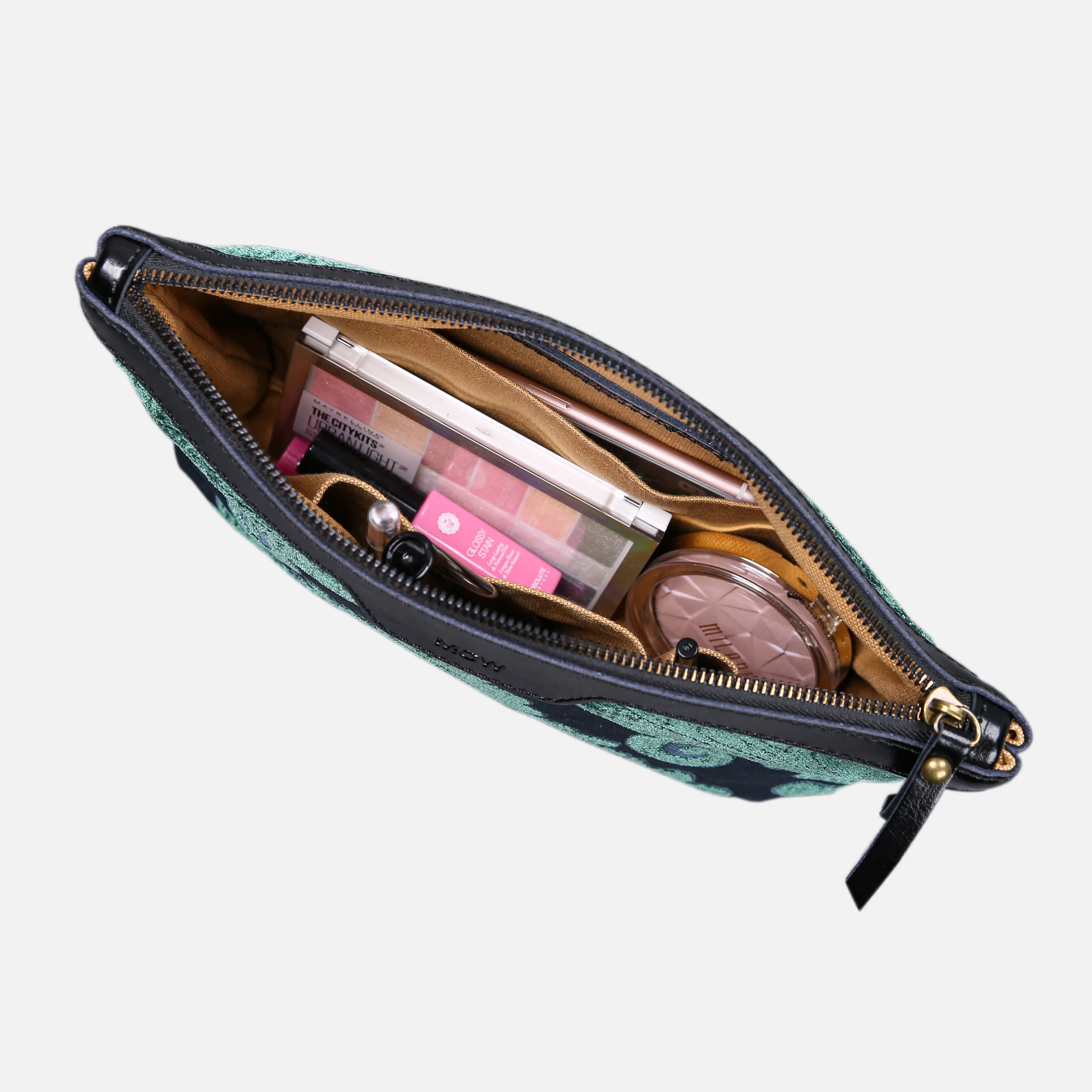 Queen Hunter Green Carpet Makeup Bag - Image 5