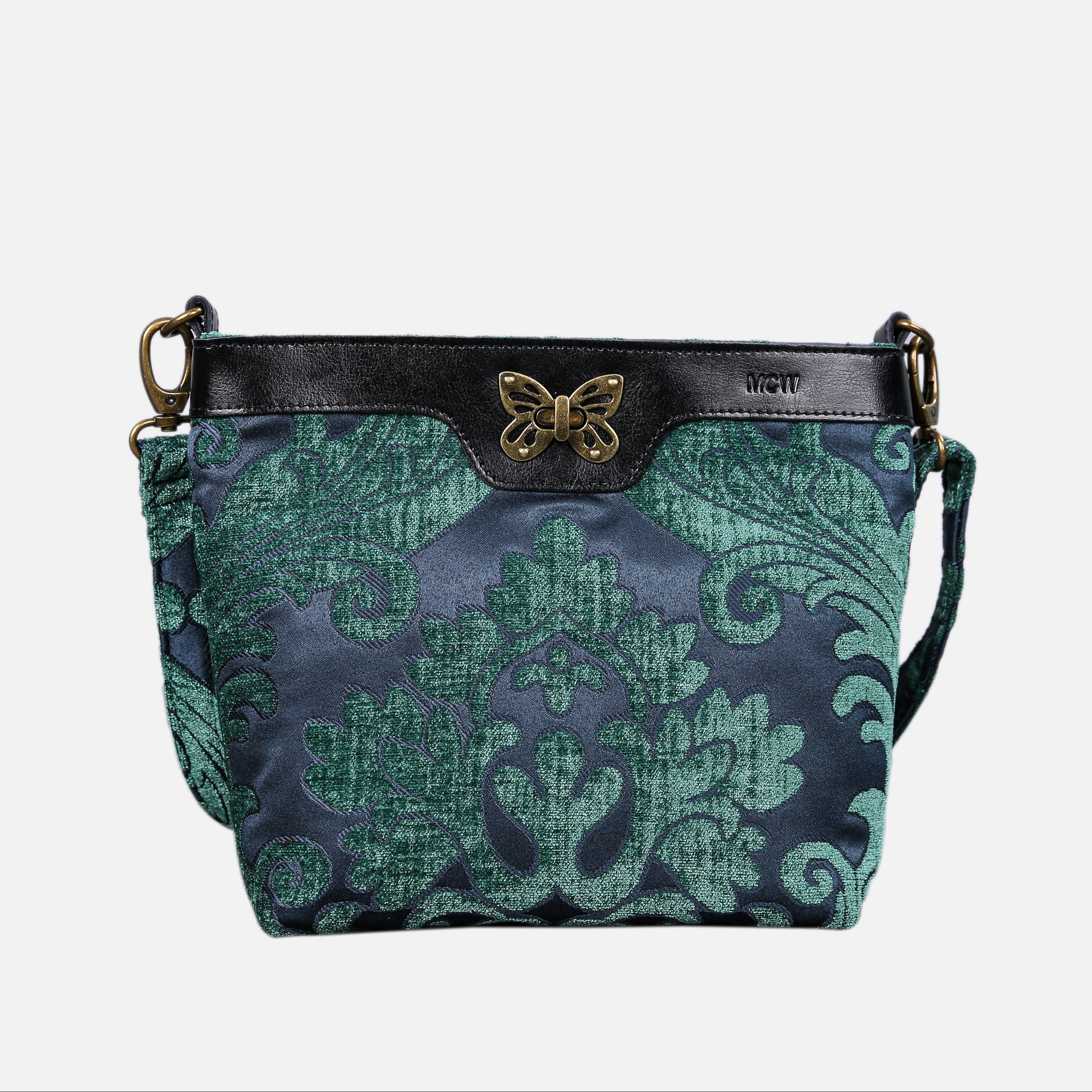 Queen Hunter Green Butterfly Crossbody Bag