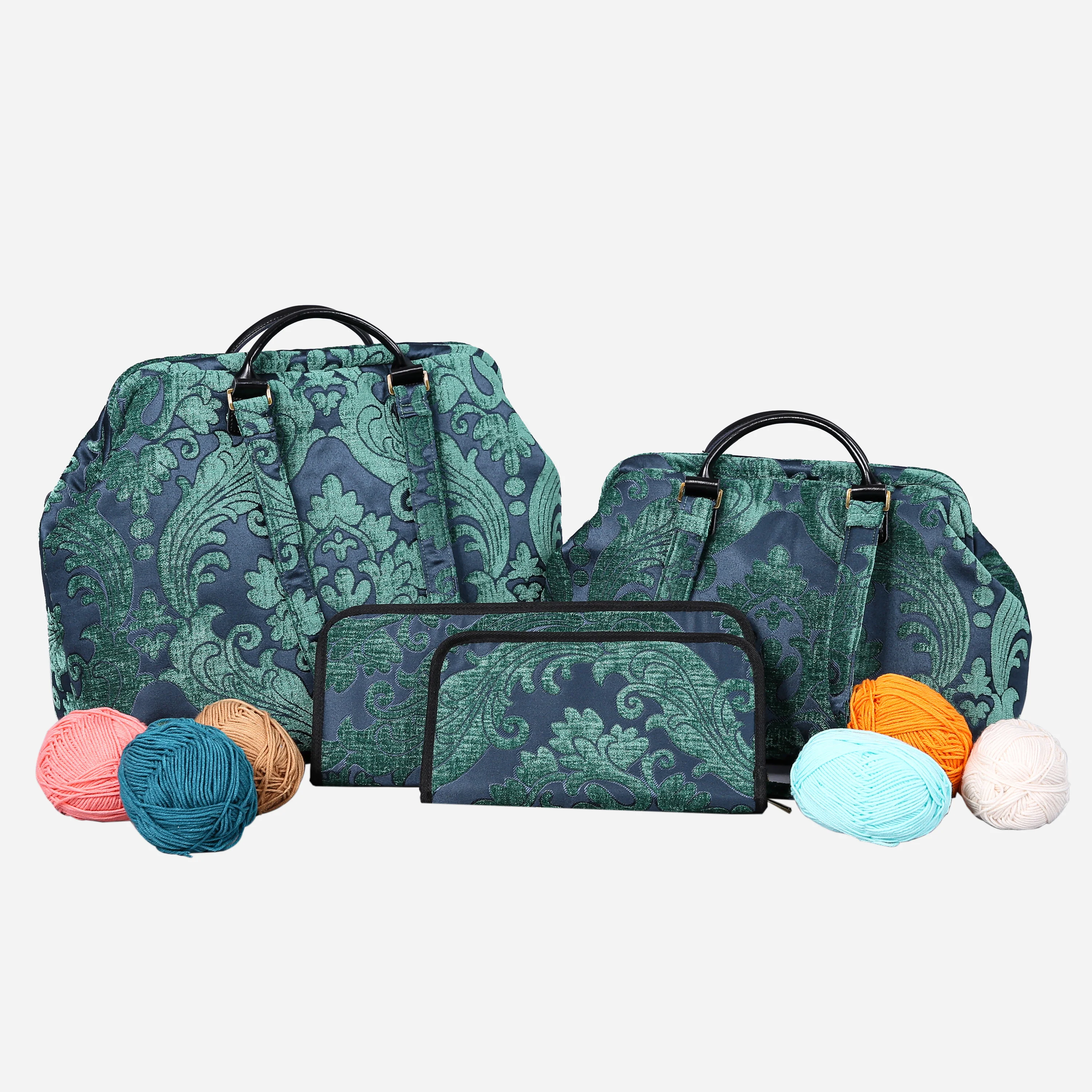 Queen Hunter Green Knitting Project Bag