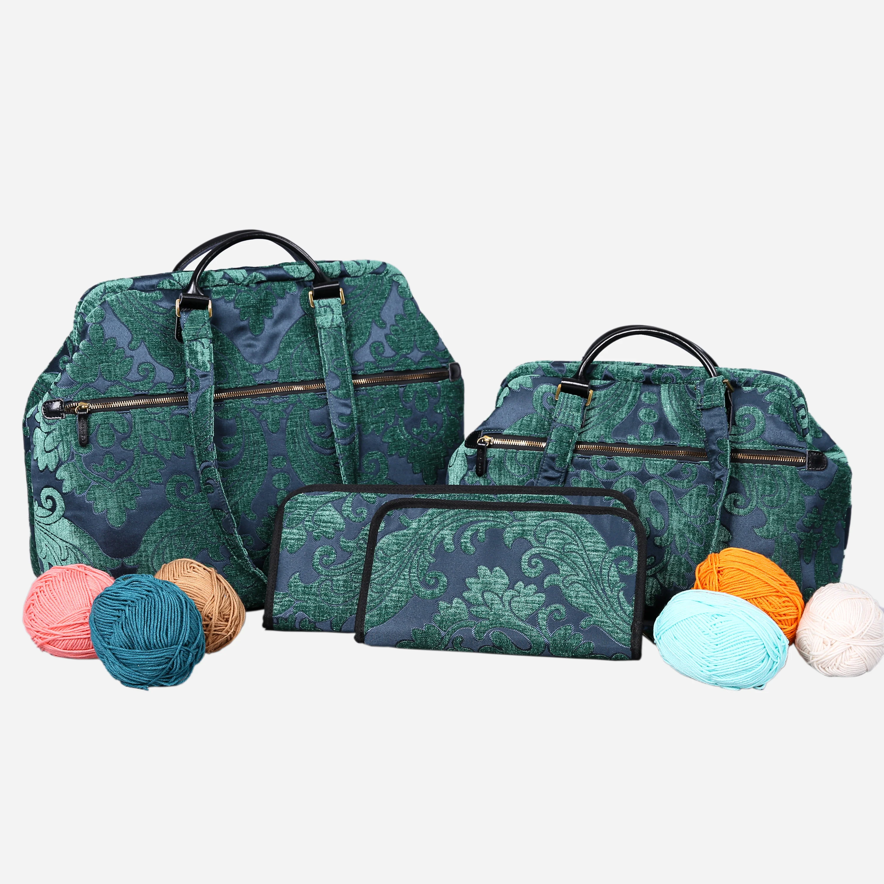 Queen Hunter Green Knitting Project Bag - Image 6