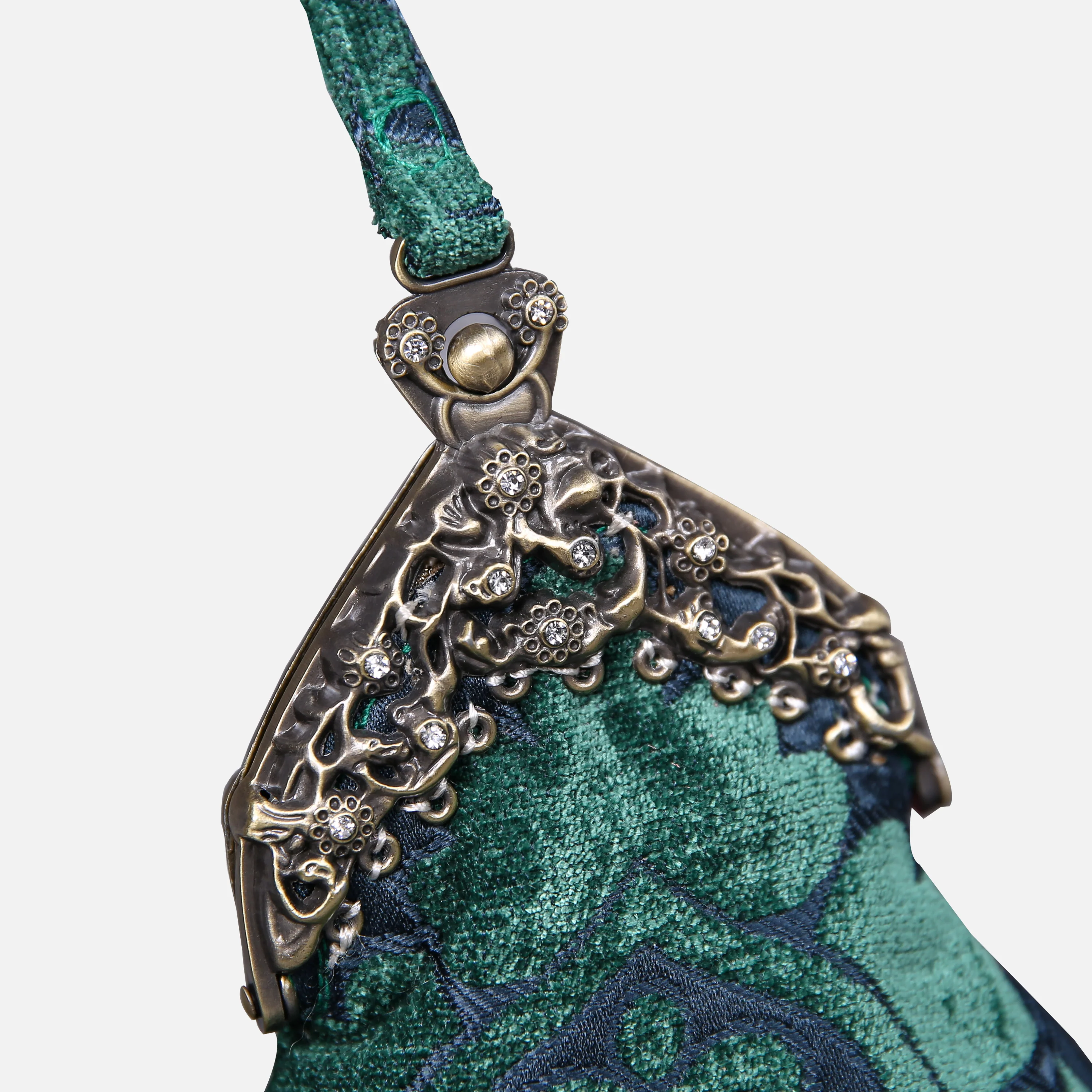 Queen Hunter Green Chatelaine Purse Wristlet Bag - Image 3