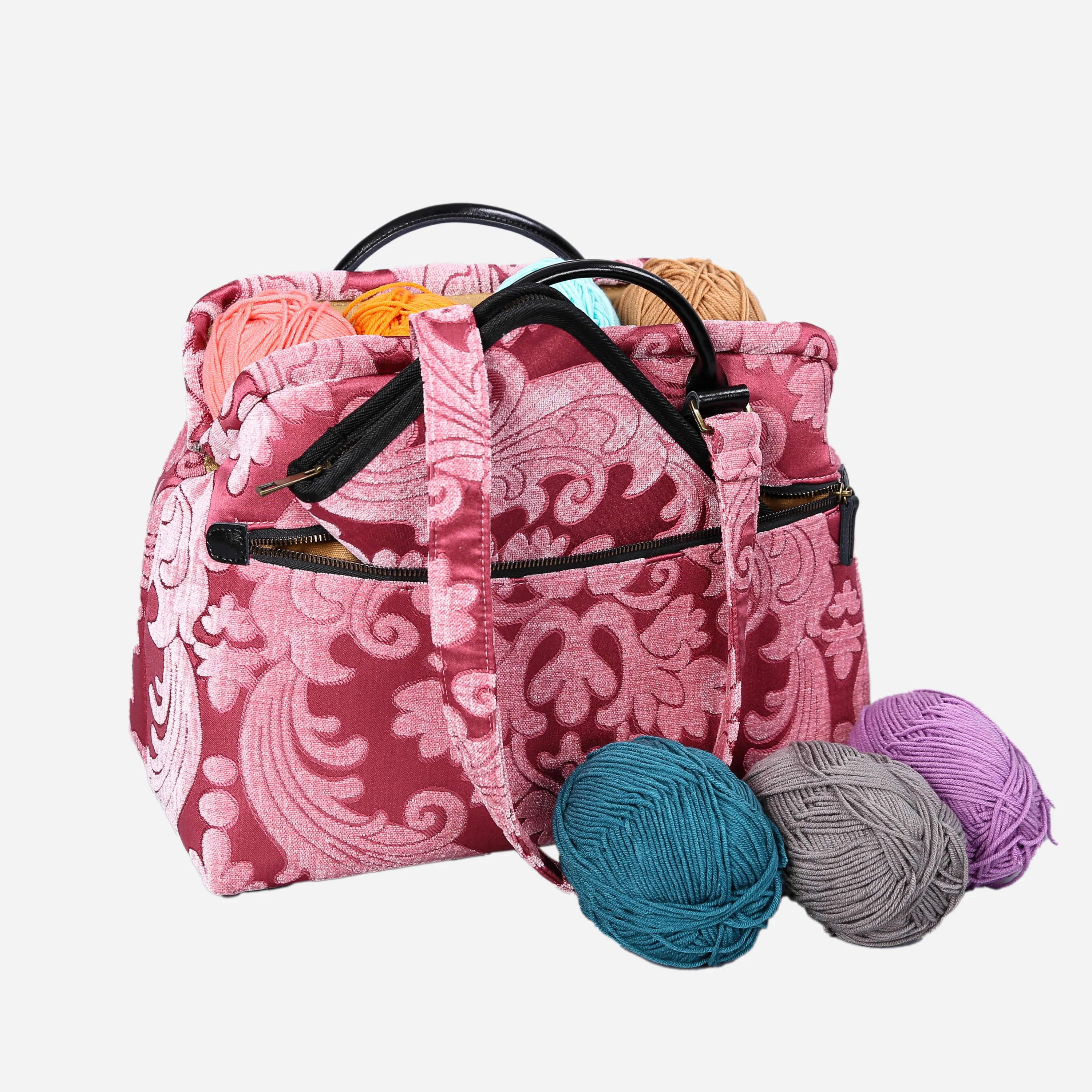 Queen Rose Pink Knitting Project Bag - Image 5