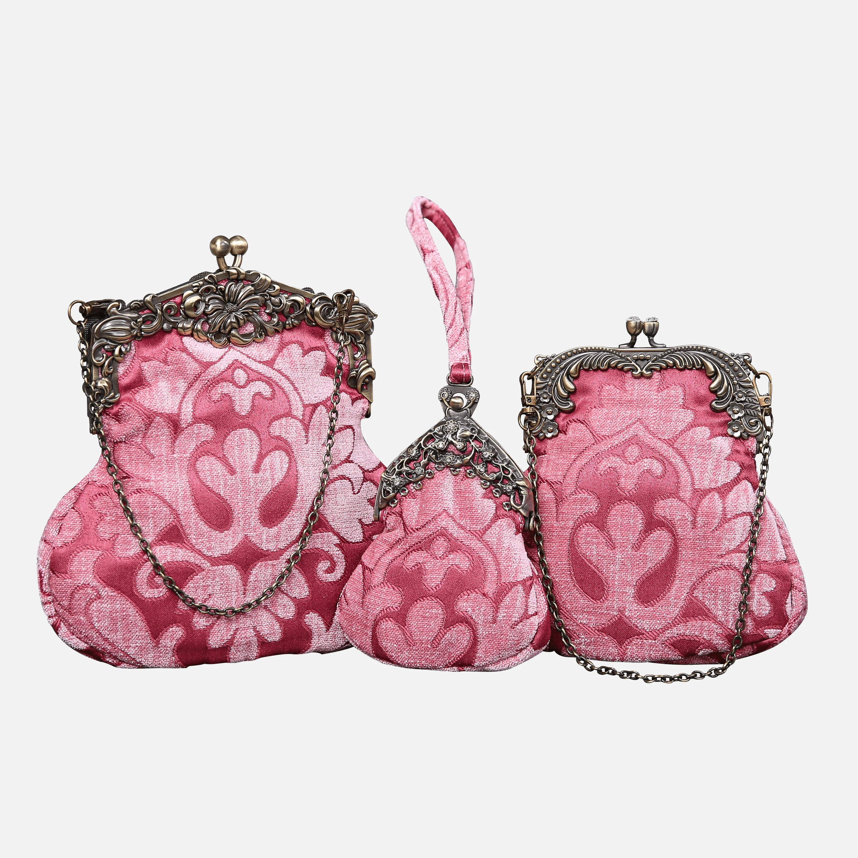 Queen Rose Pink Chatelaine Purse Large - Image 5