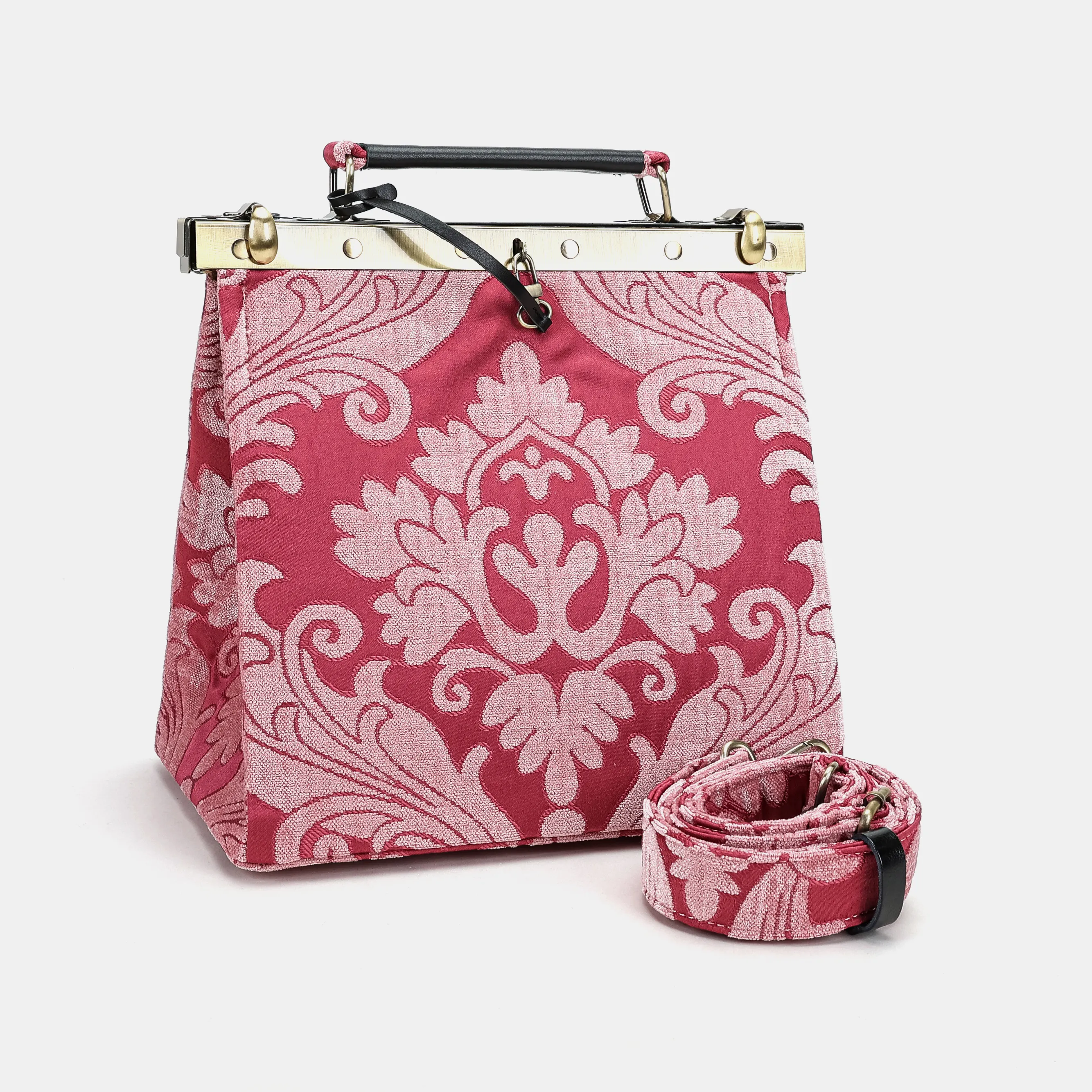 Queen Rose Pink Cecile Carpet Purse Gladstone Bag - Image 5