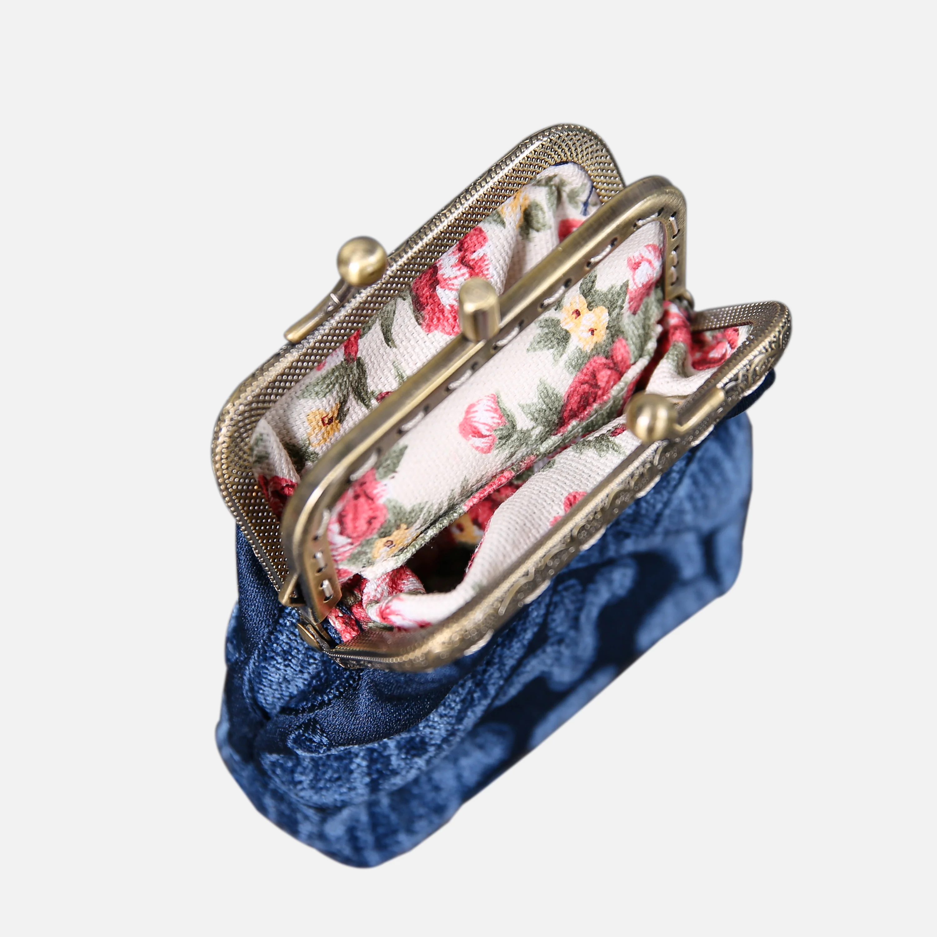 Queen Royal Blue Double Kiss Clasp Coin Purse - Image 4