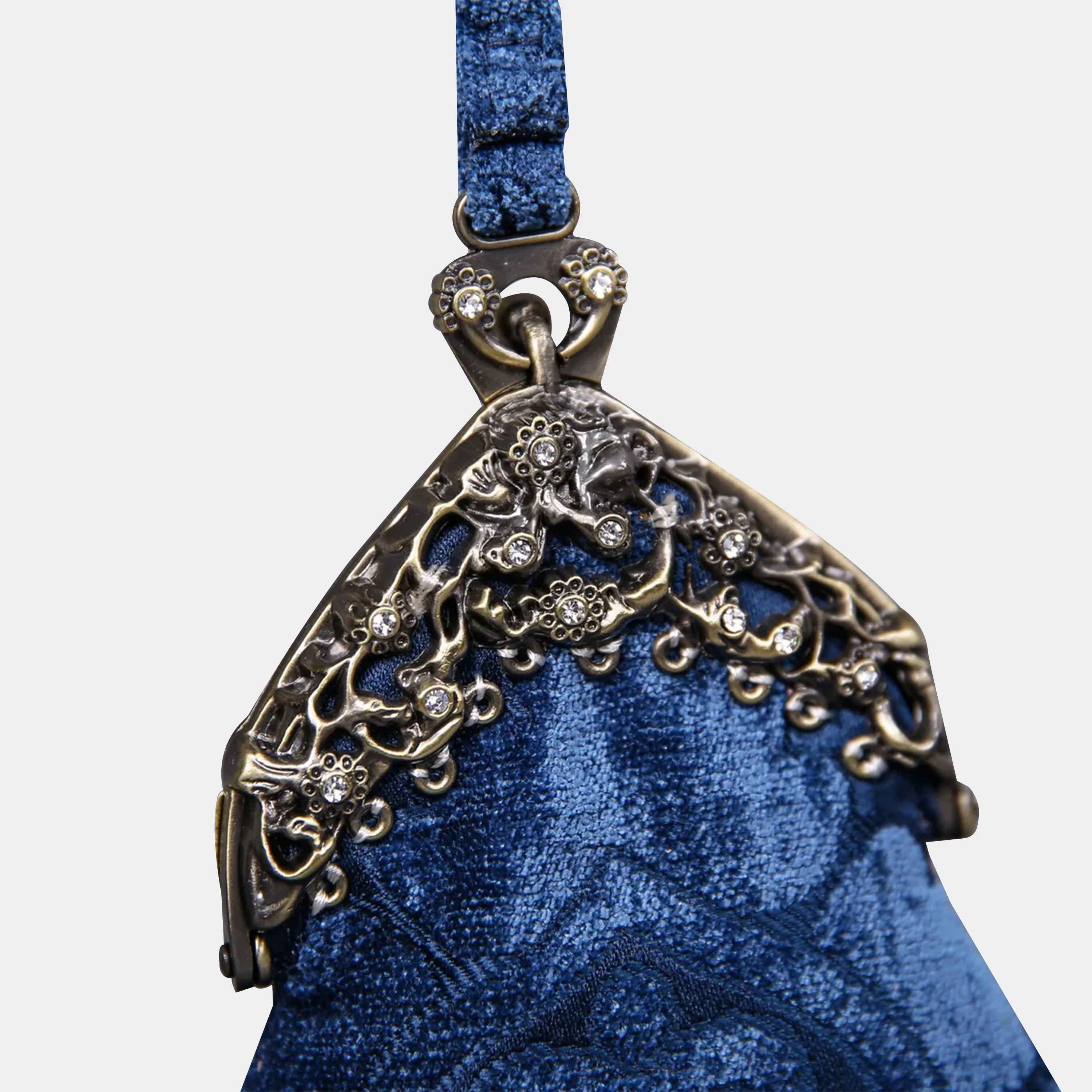 Queen Royal Blue Chatelaine Purse Wristlet Bag - Image 4