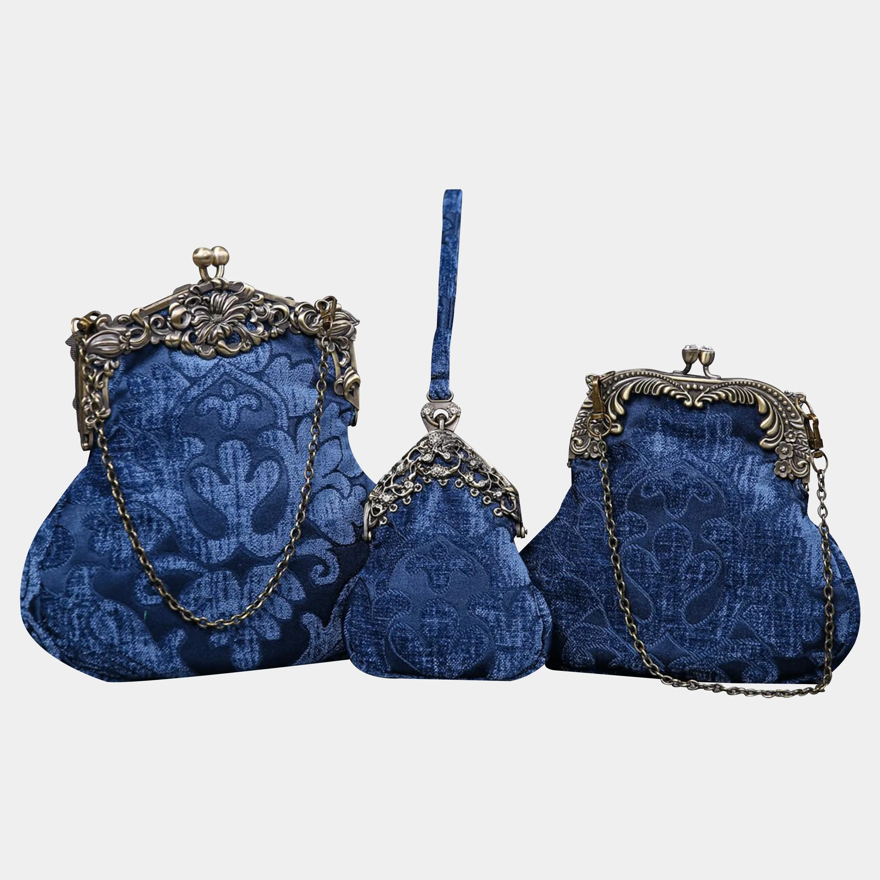 Queen Royal Blue Chatelaine Purse Wristlet Bag - Image 5