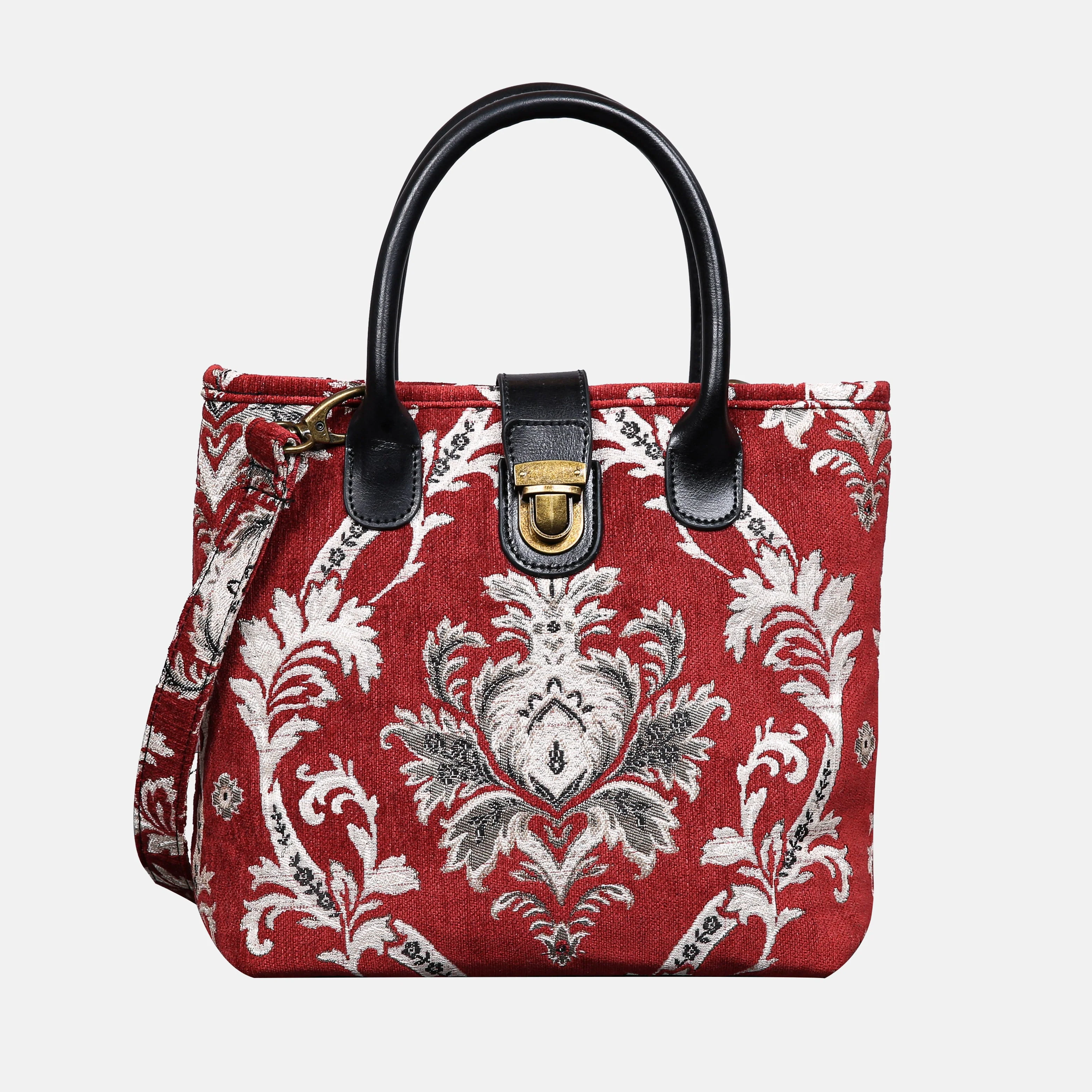 Scalamandre Elizabeth Red Tuck Lock Carpet Satchel