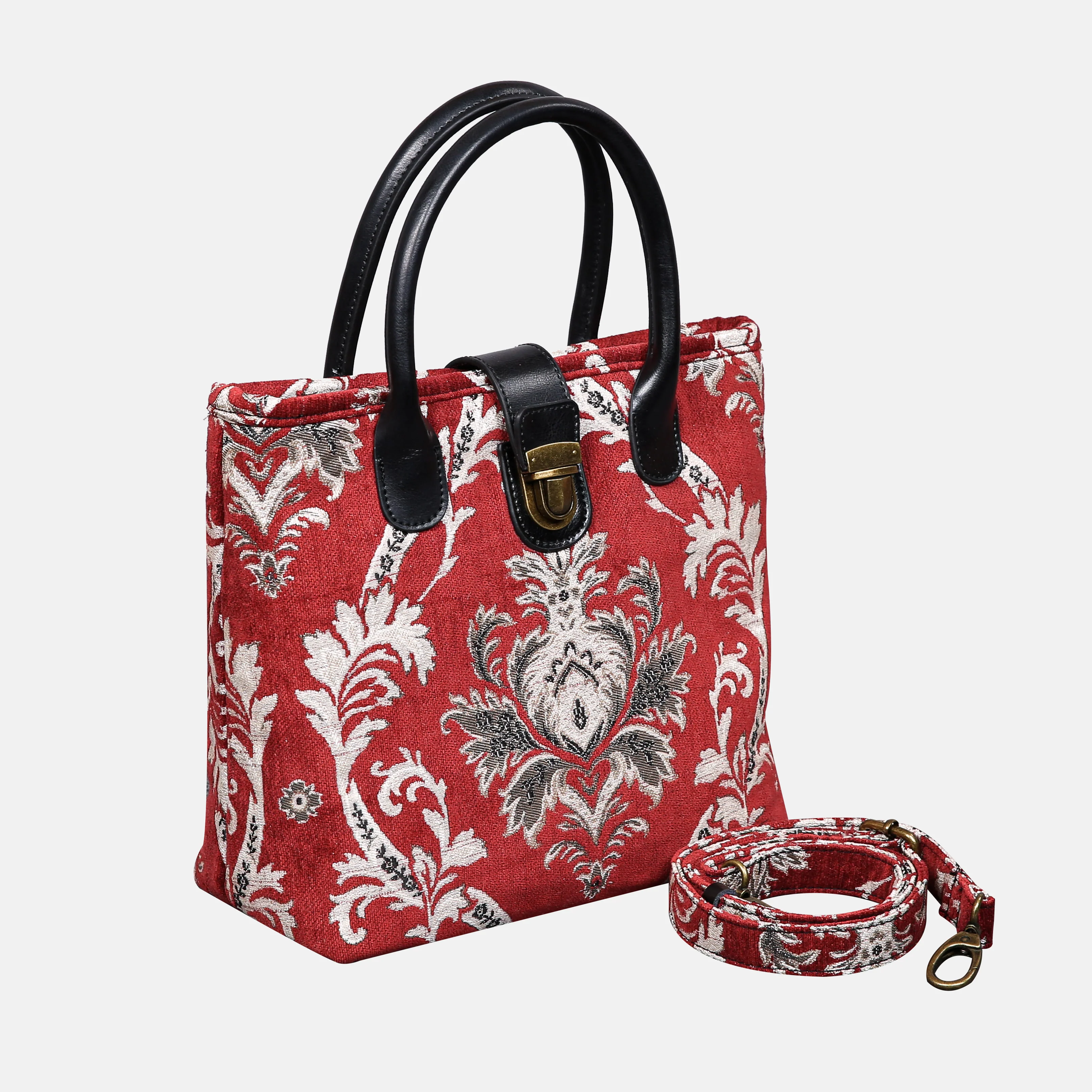 Scalamandre Elizabeth Red Tuck Lock Carpet Satchel - Image 2