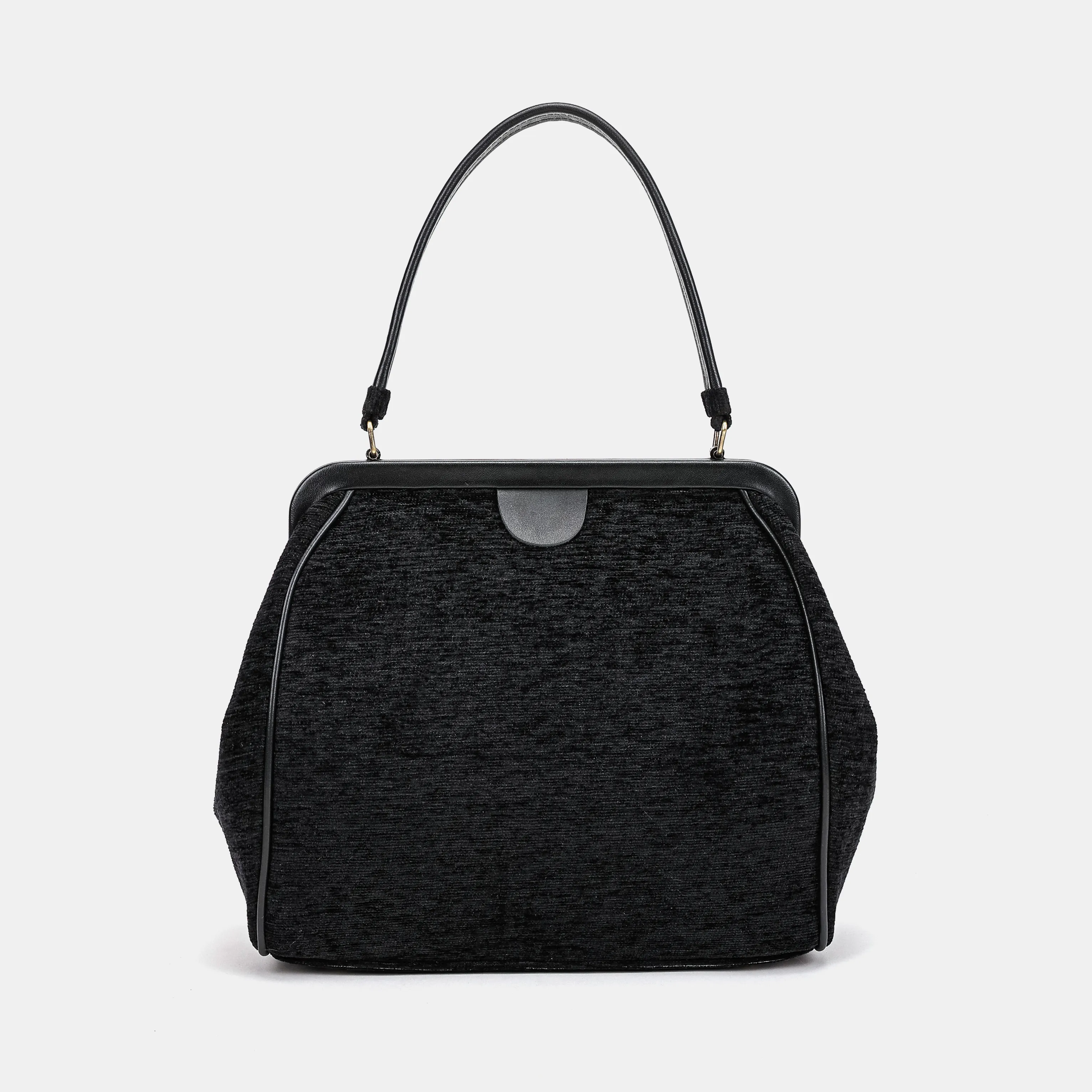 Solid Black Alma Shoulder Bag