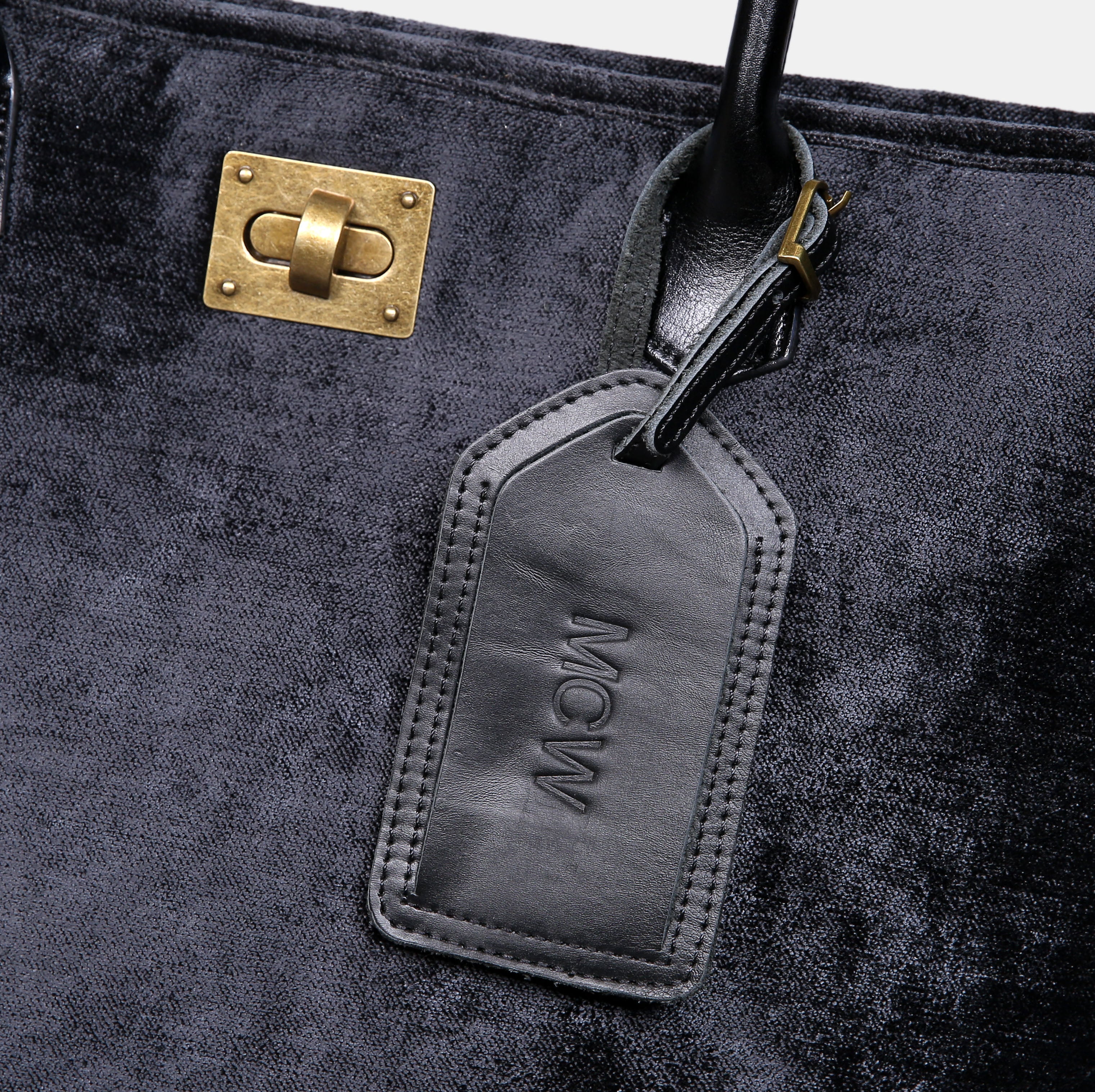 Solid Black Carpet Tote Shopper - Image 3