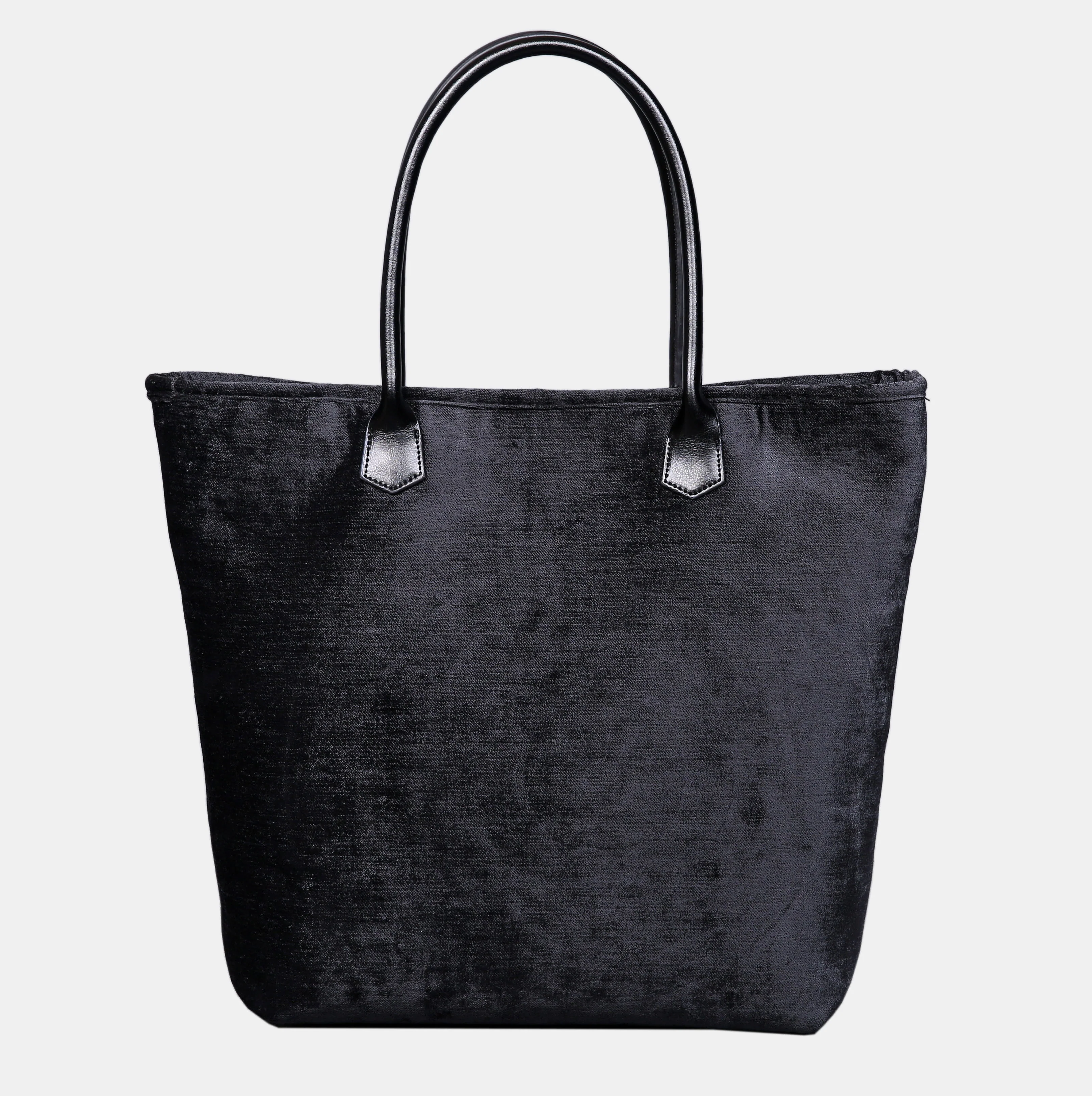 Solid Black Carpet Tote Shopper - Image 4