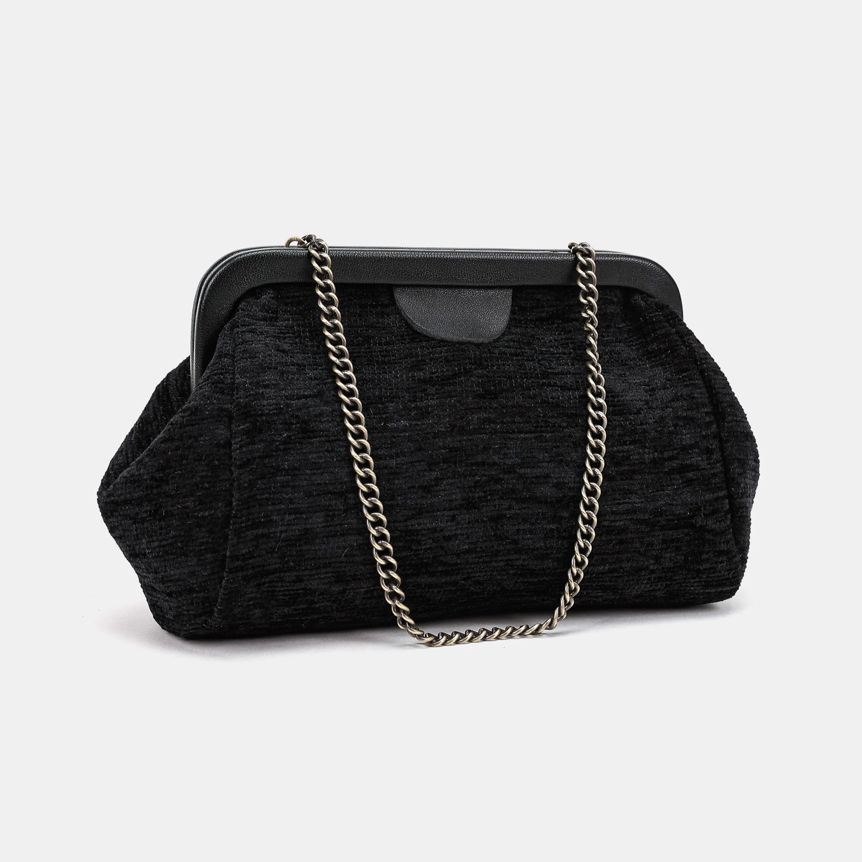Solid Black Evening Bag Clutch - Image 2