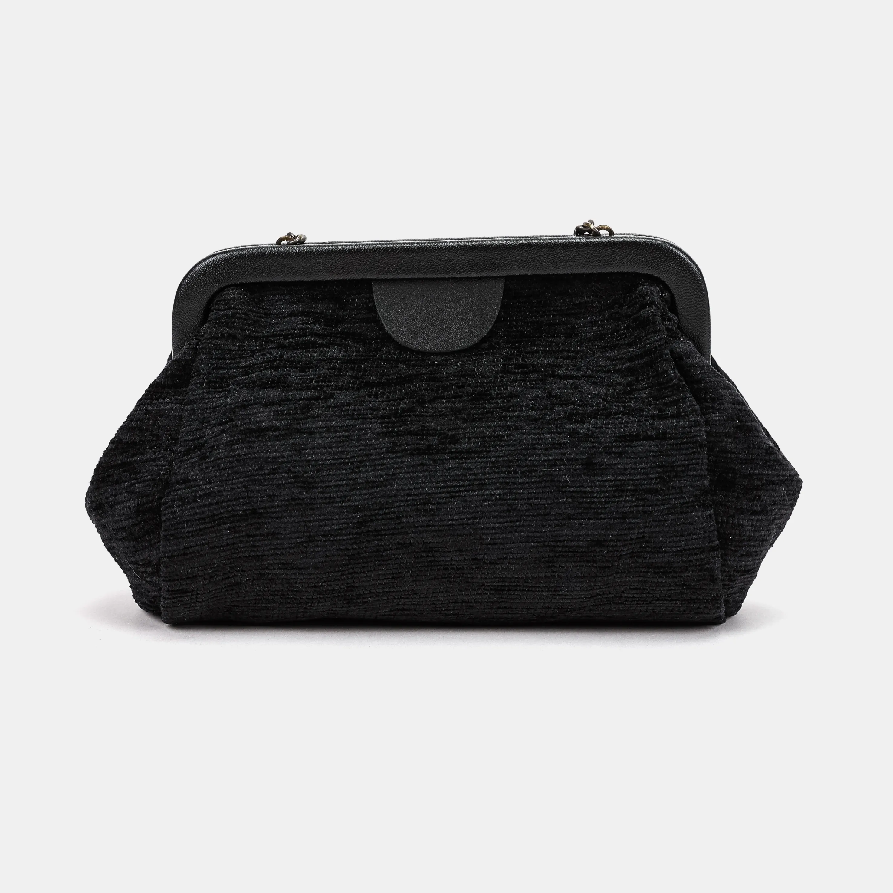Solid Black Evening Bag Clutch - Image 3