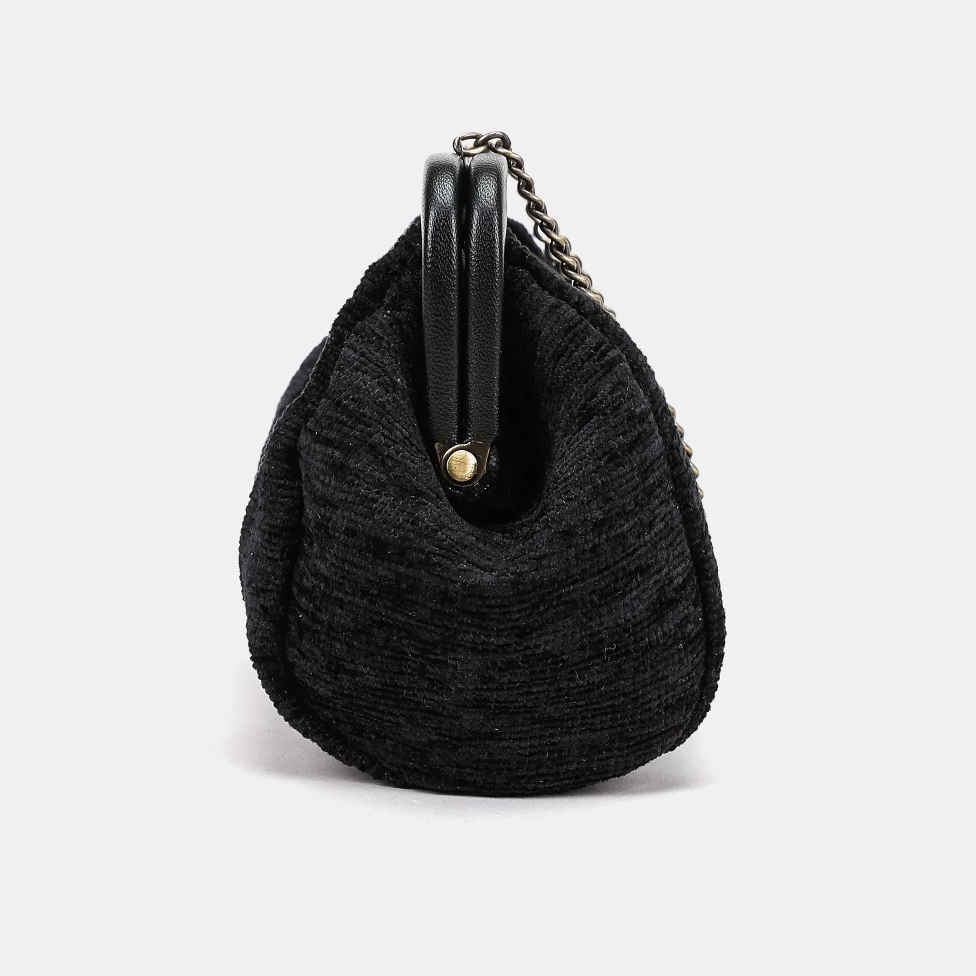 Solid Black Evening Bag Clutch - Image 4