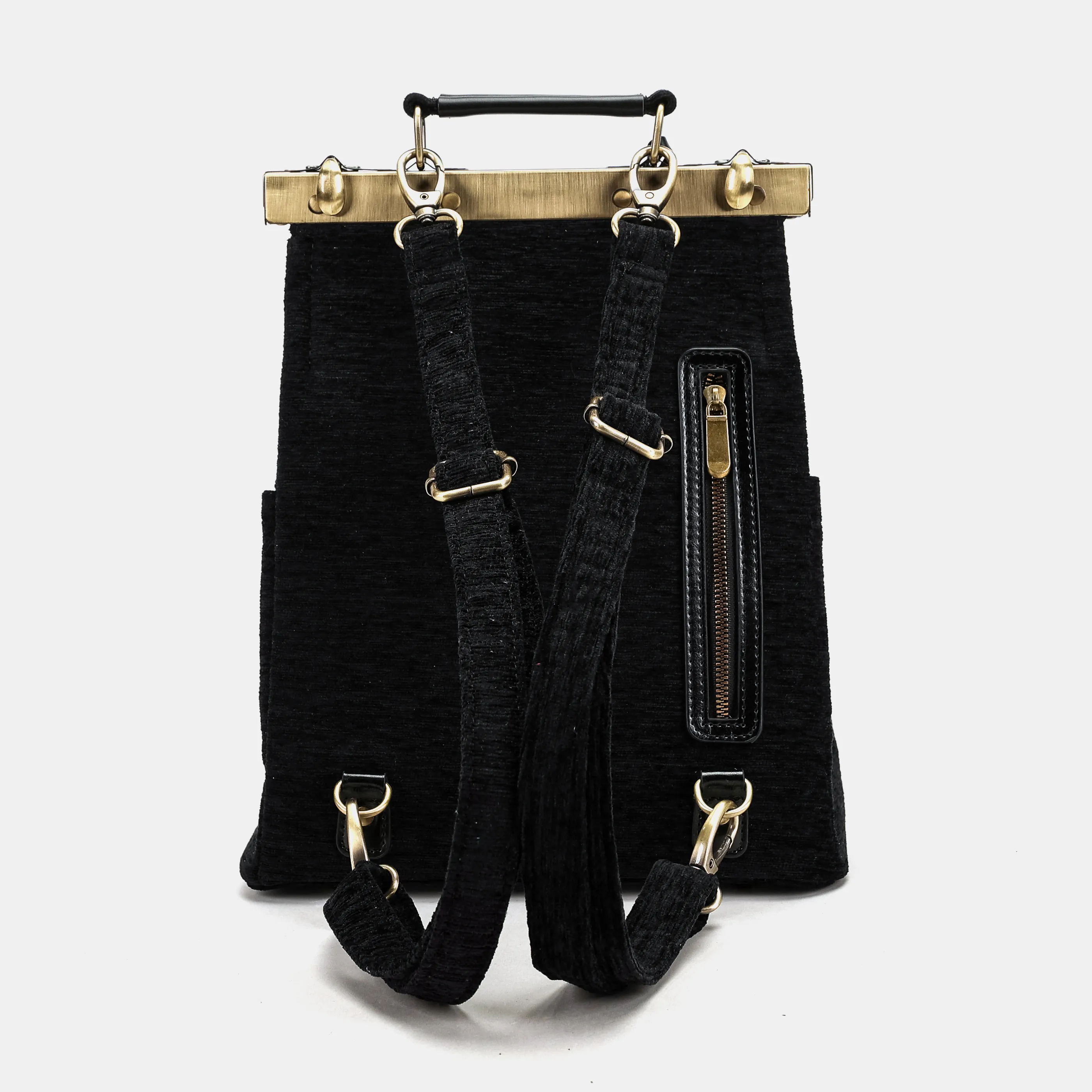 Solid Black Helena Carpet Backpack Gladstone Bag - Image 5