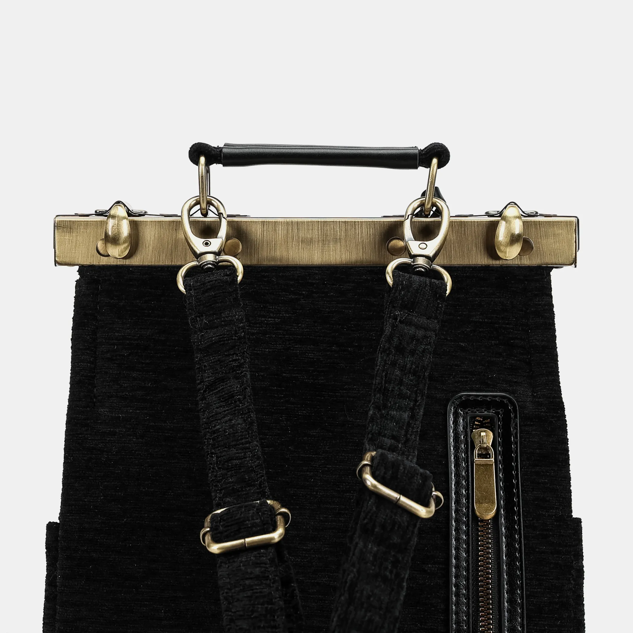 Solid Black Helena Carpet Backpack Gladstone Bag - Image 6