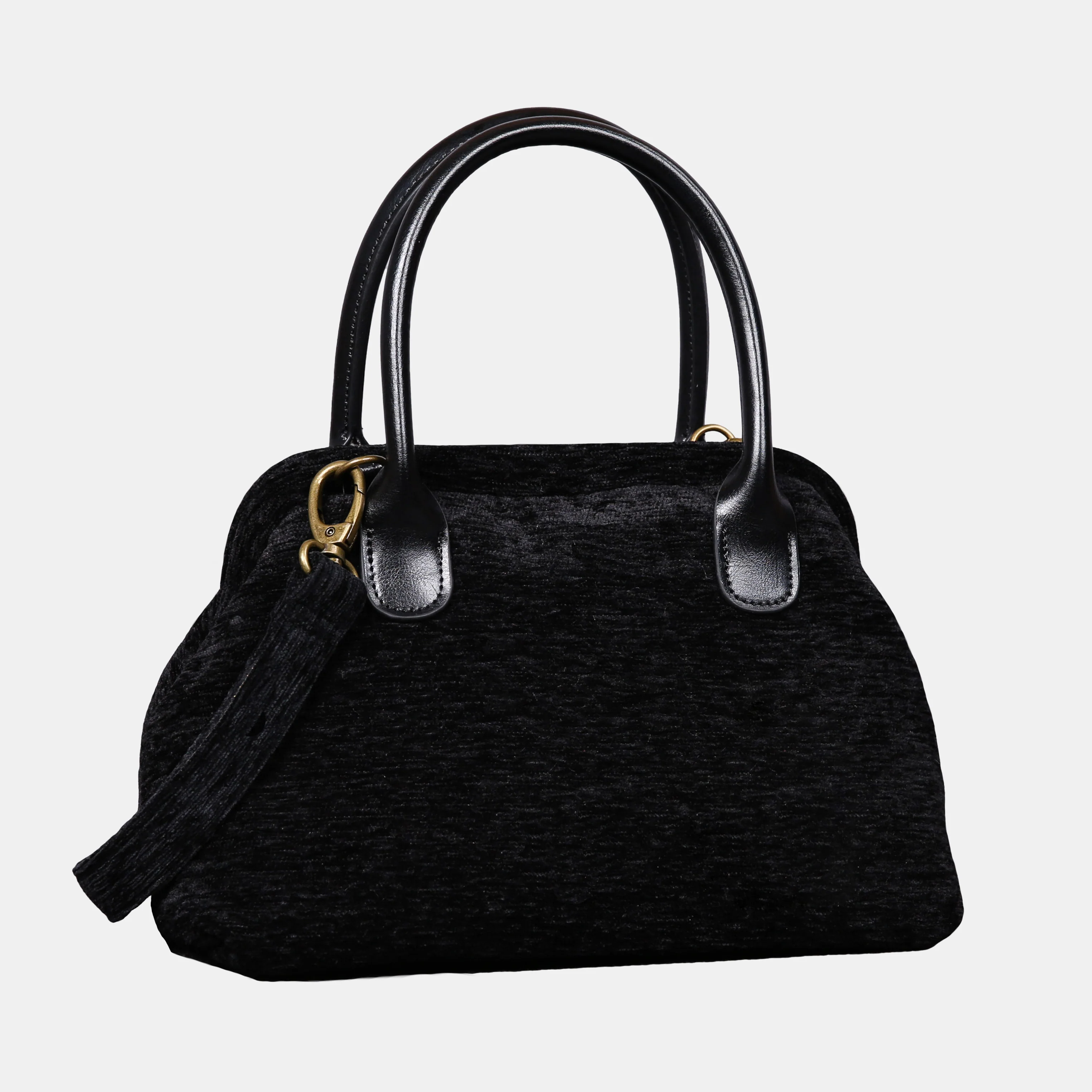 Solid Black Carpet Satchel