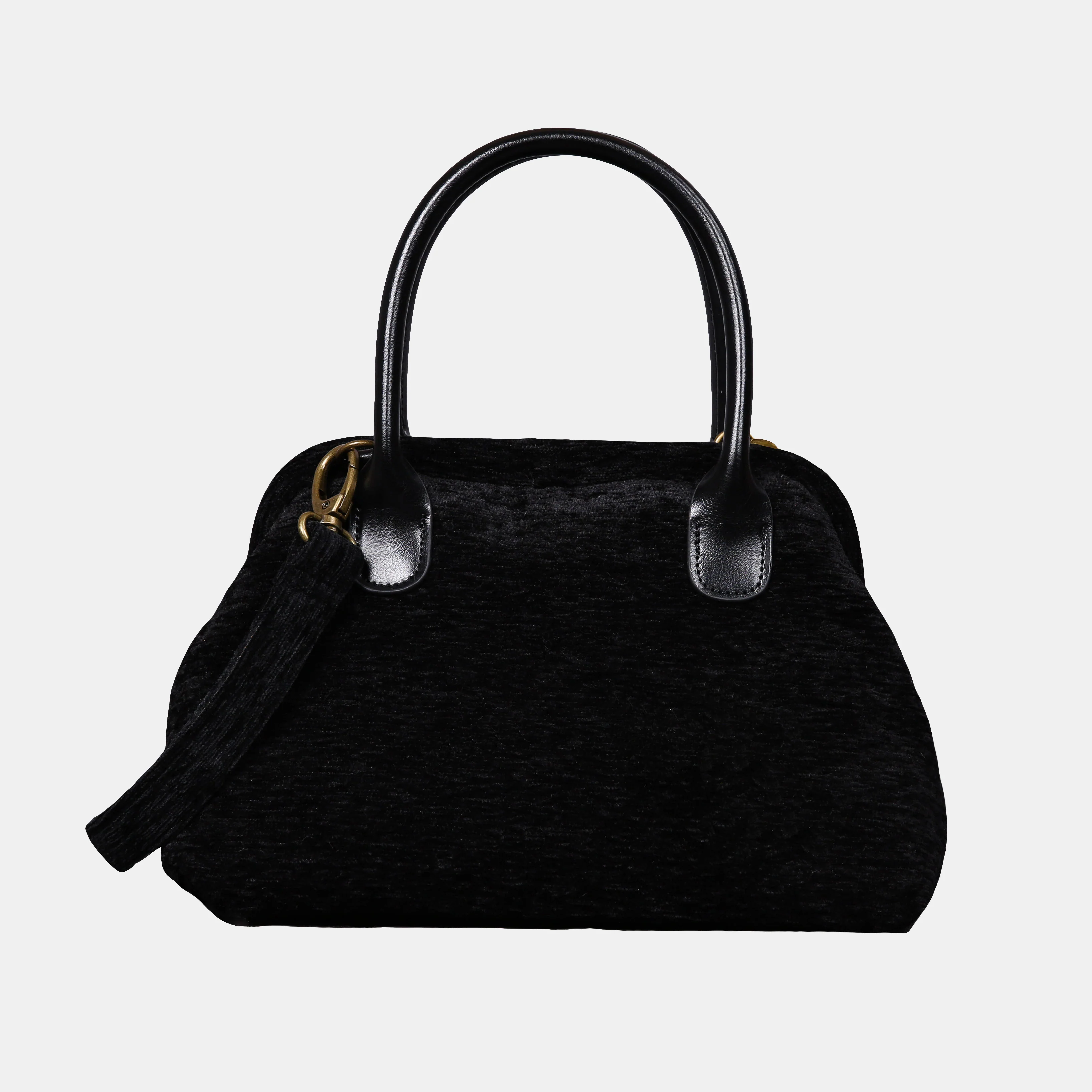 Solid Black Carpet Satchel - Image 2