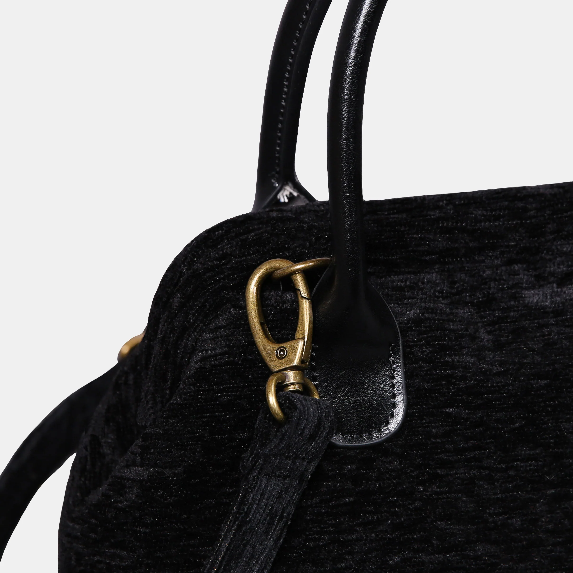 Solid Black Carpet Satchel - Image 3