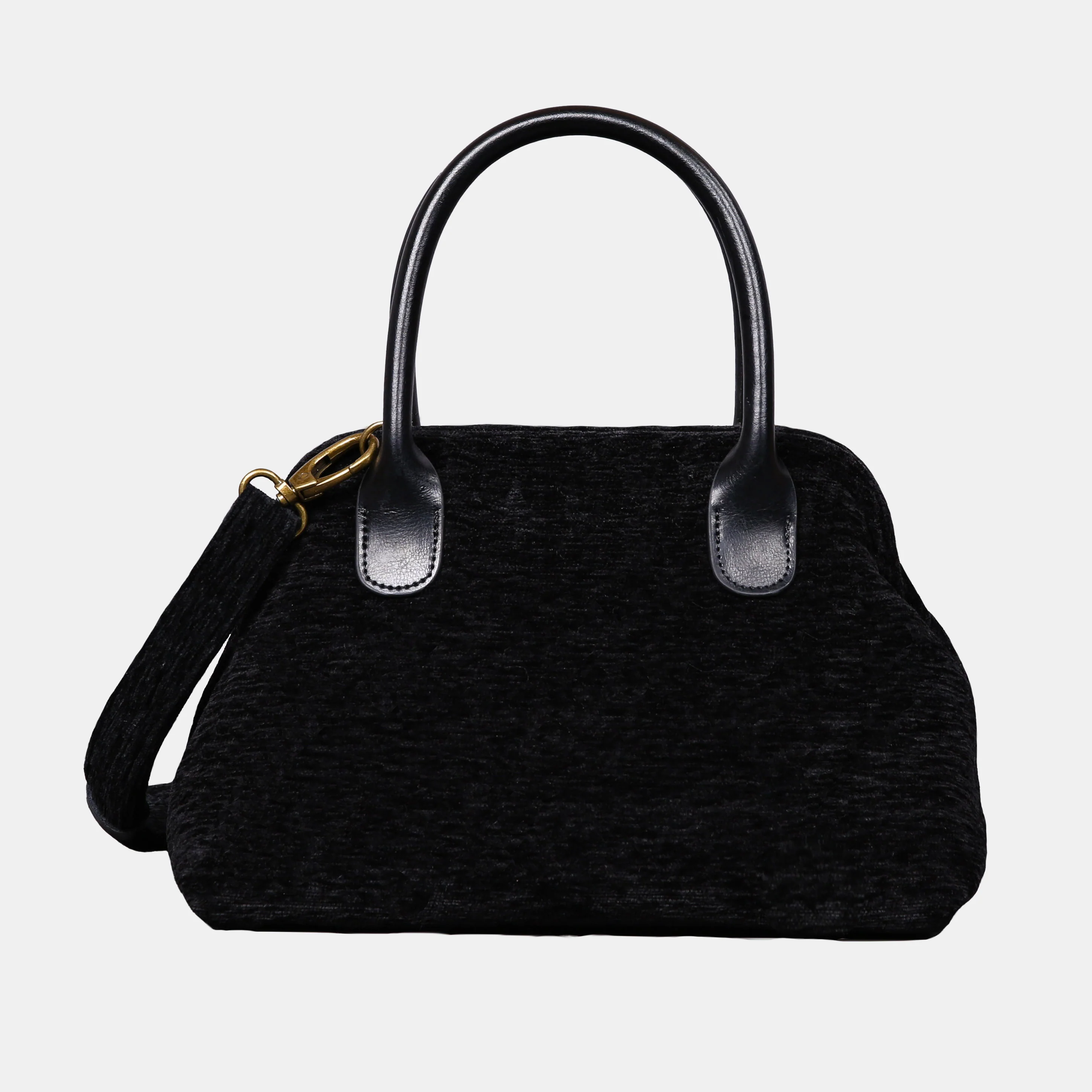 Solid Black Carpet Satchel - Image 4