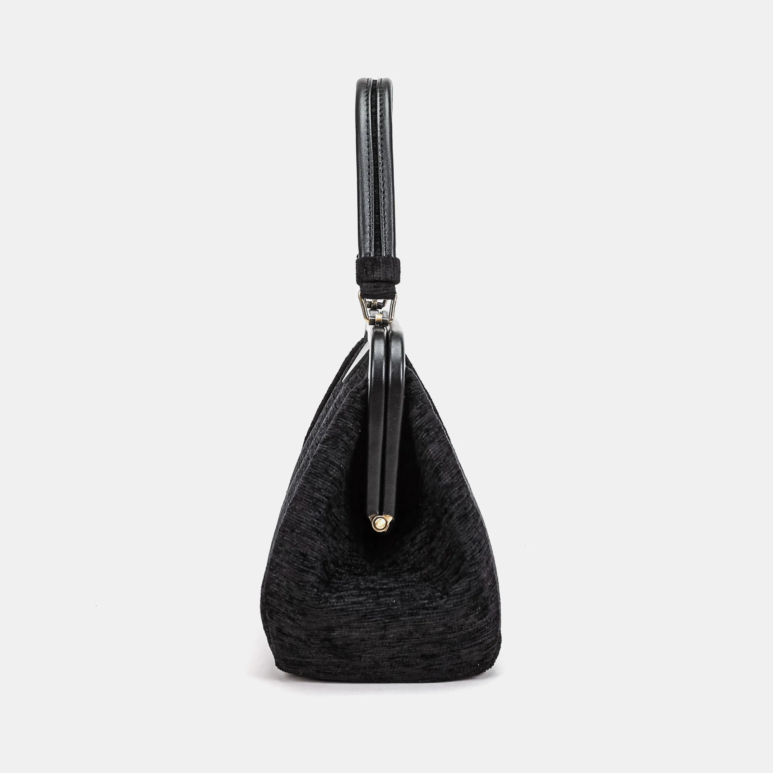 Solid Black Top Handle Purse - Image 3