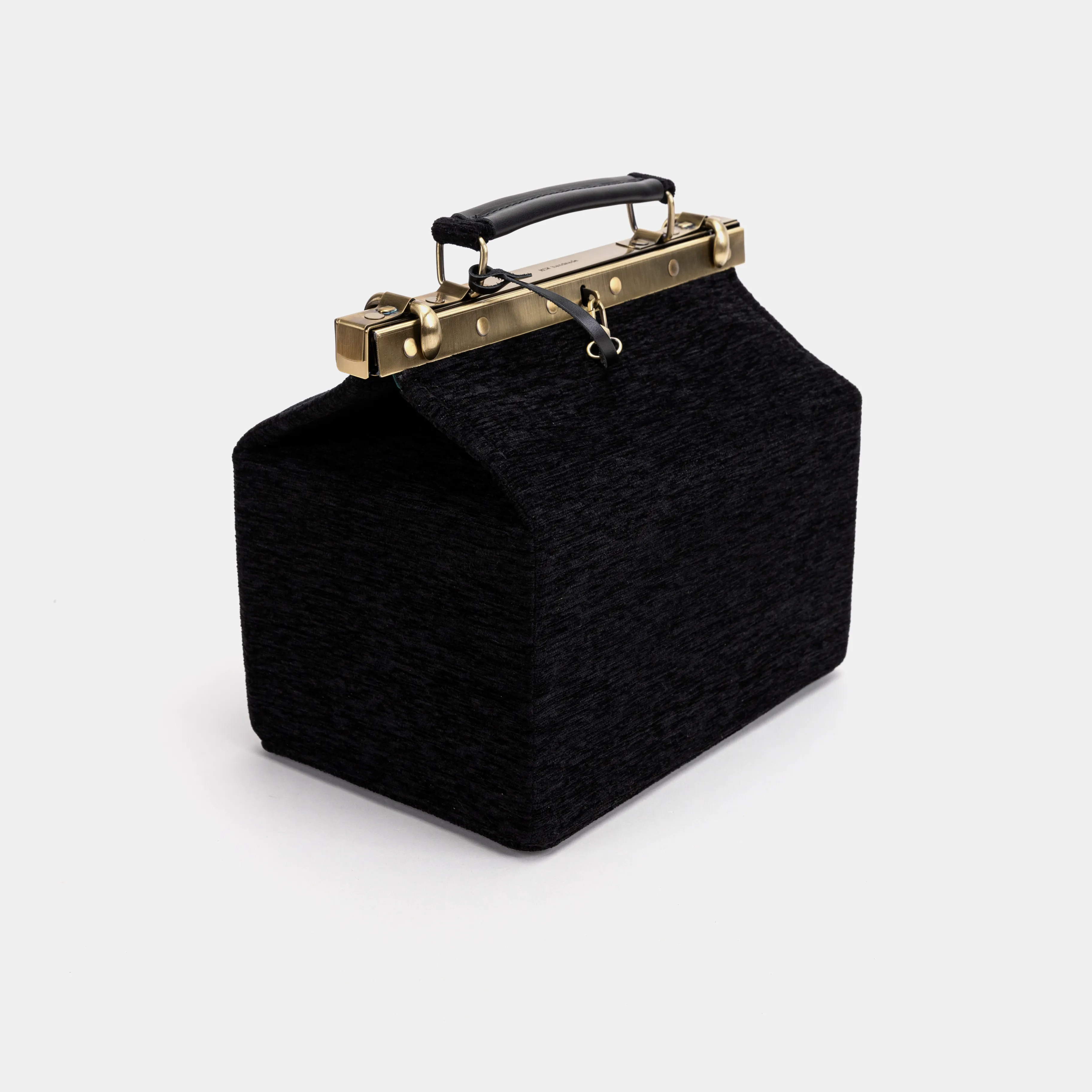 Solid Black Vivienne Carpet Purse Gladstone Bag - Image 4