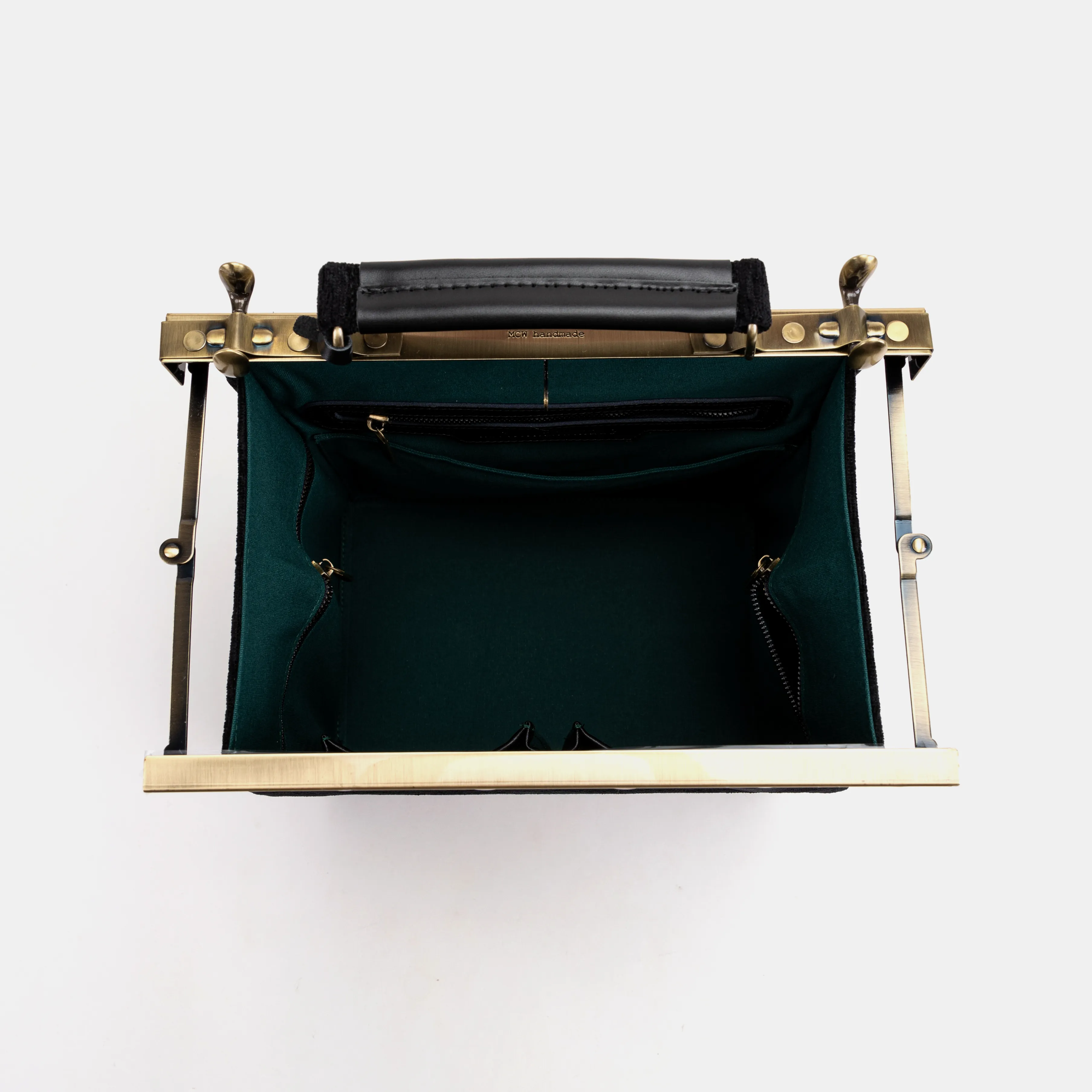 Solid Black Vivienne Carpet Purse Gladstone Bag - Image 8