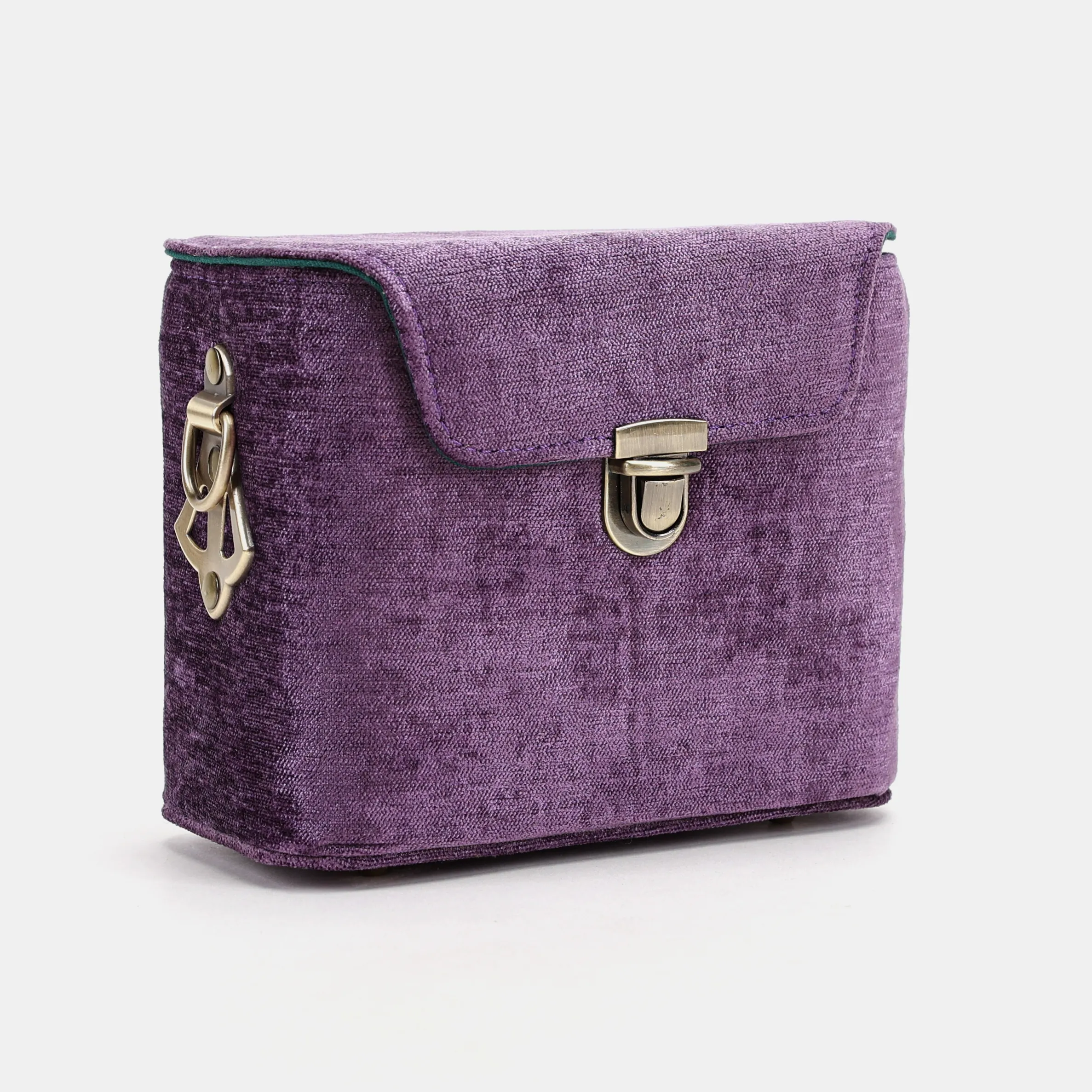 Solid Purple Emma Small Train Case Crossbody - Image 3