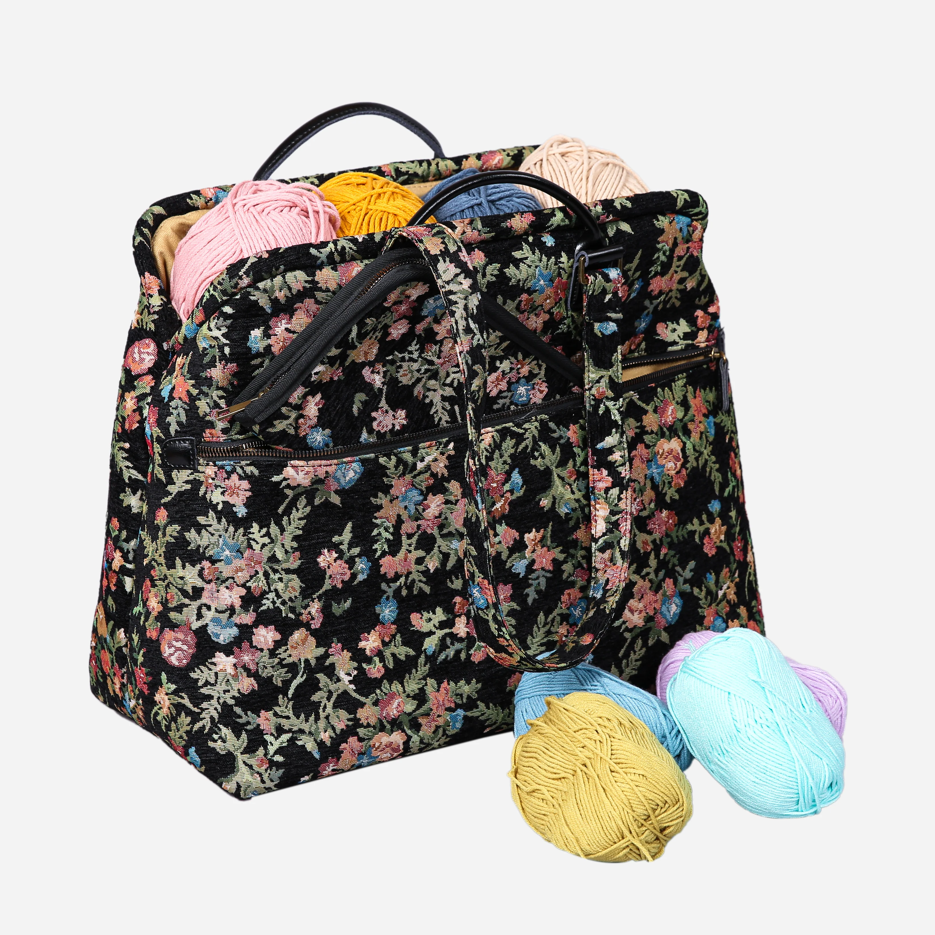 Spring Valley Black Knitting Project Bag - Image 4