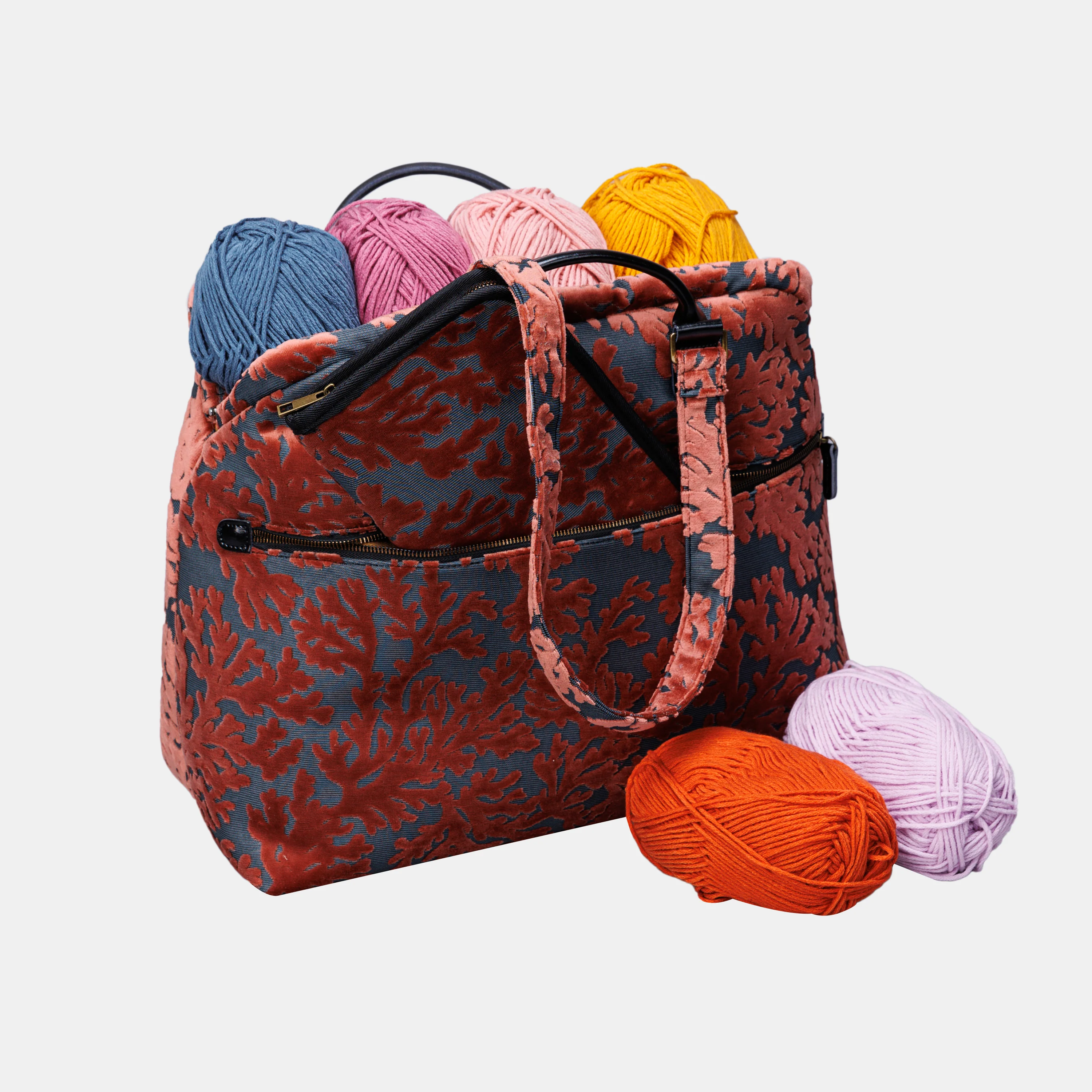 St Tropez Scuba Coral Knitting Project Bag - Image 4