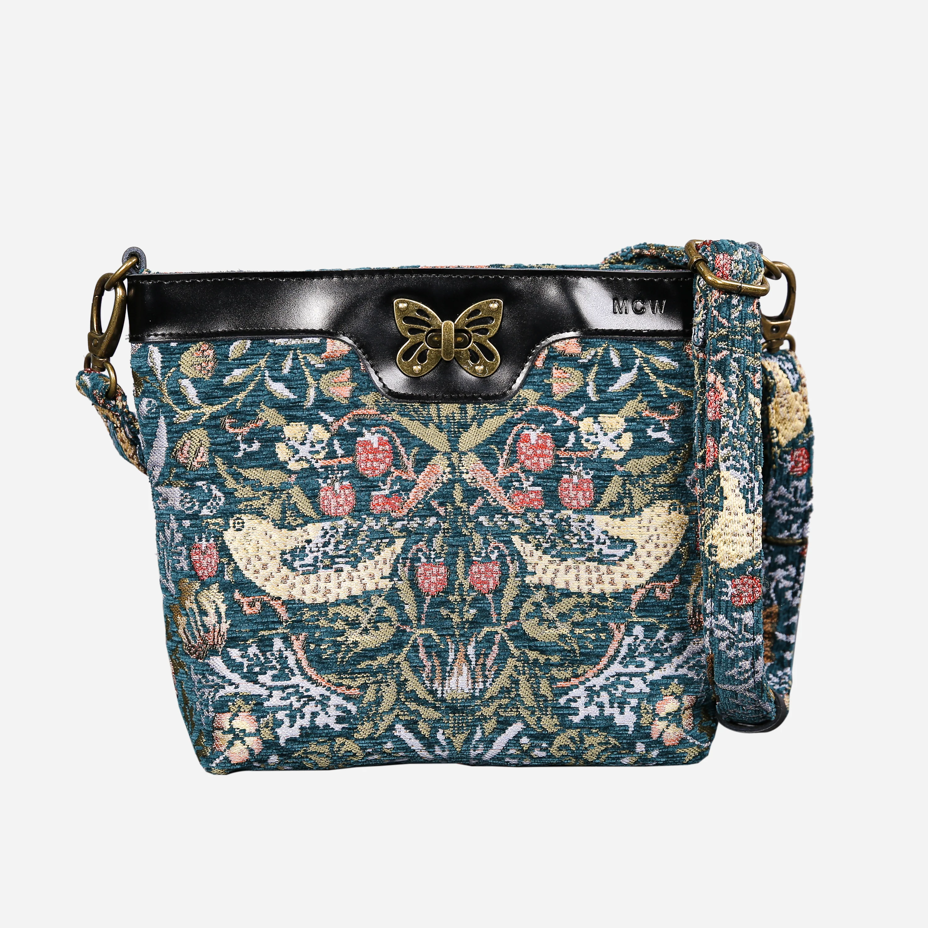 William Morris Strawberry Thief Butterfly Crossbody Bag