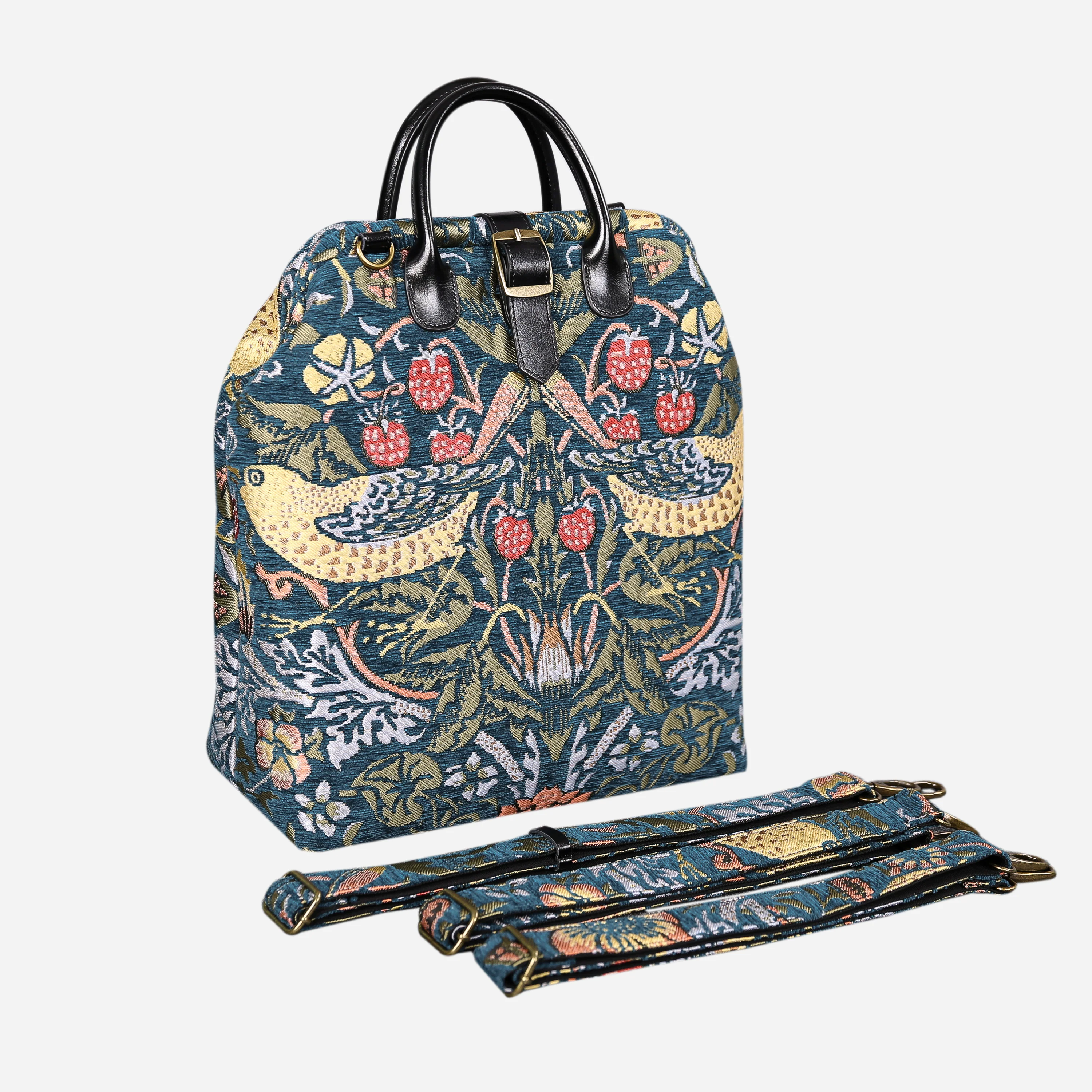 William Morris Strawberry Thief Carpet Laptop Backpack - Image 3