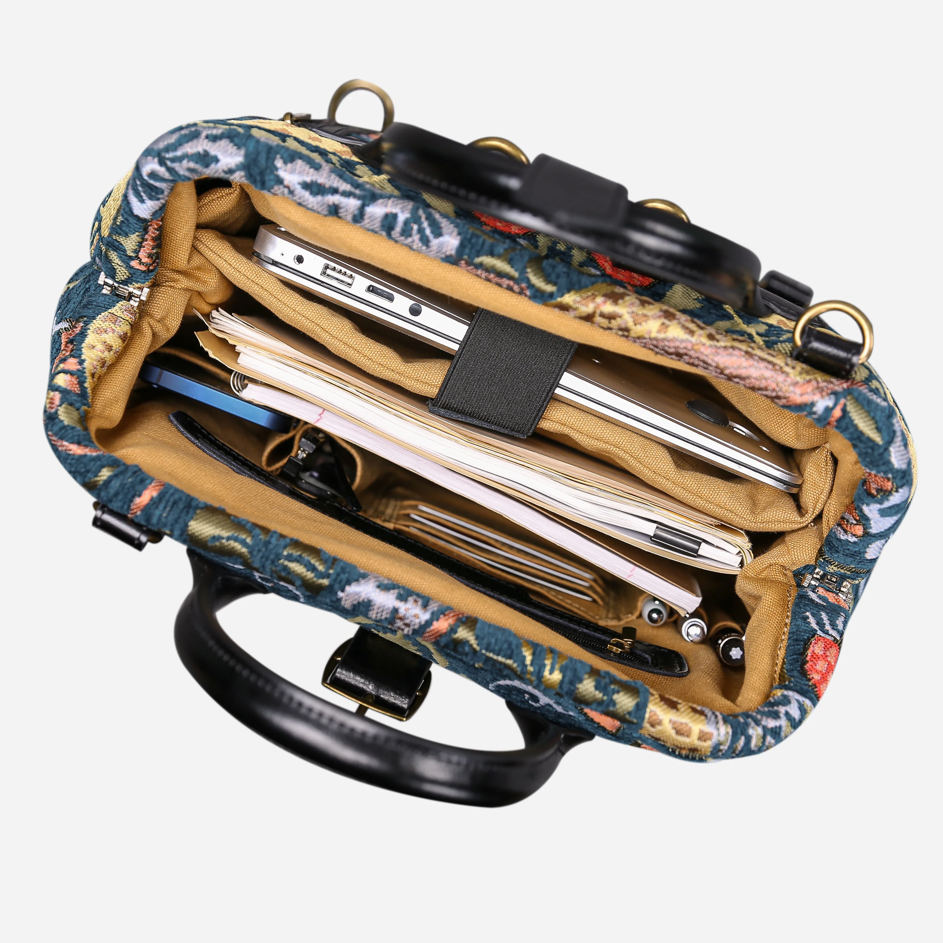 William Morris Strawberry Thief Carpet Laptop Backpack - Image 5