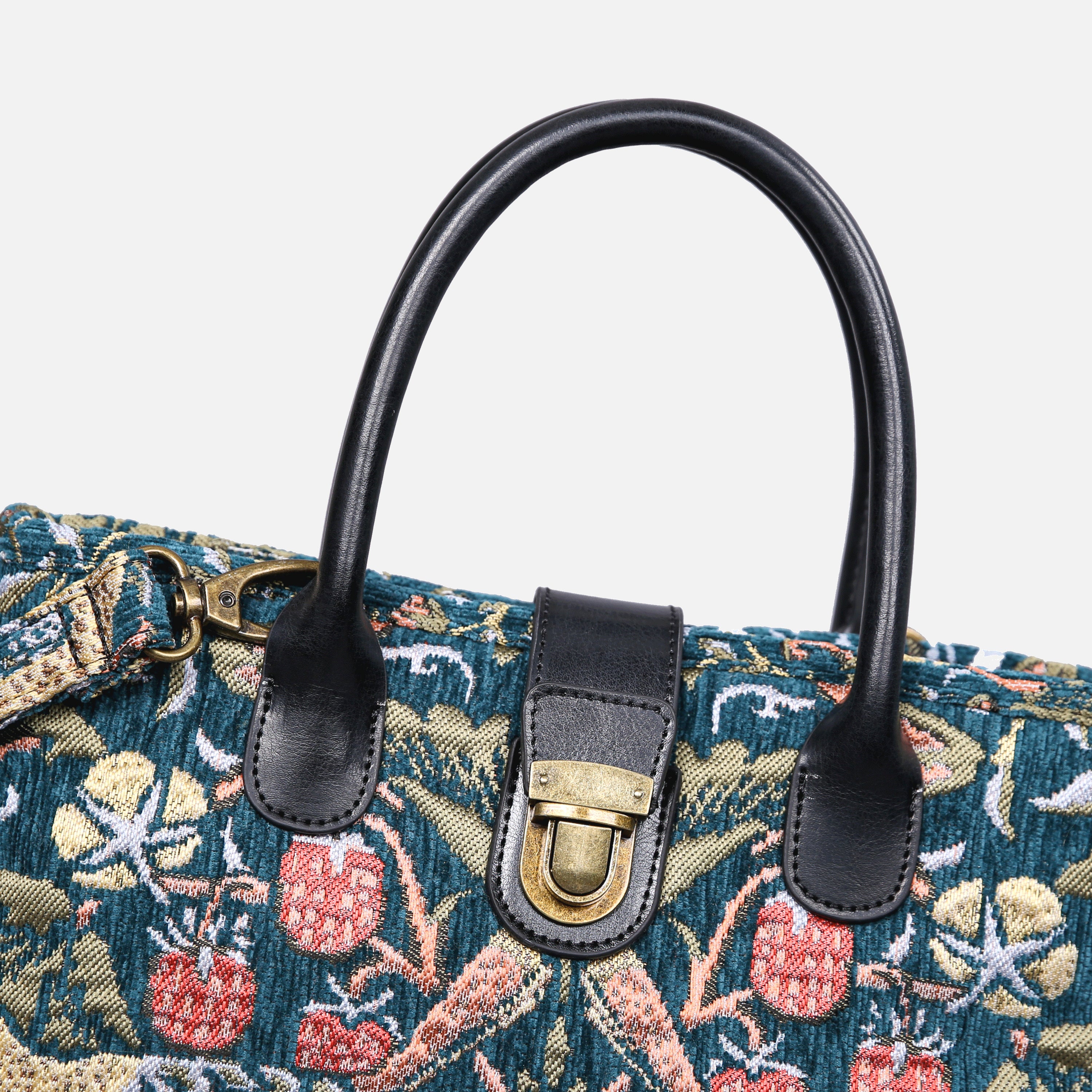William Morris Strawberry Thief Tuck Lock Carpet Satchel - Image 3