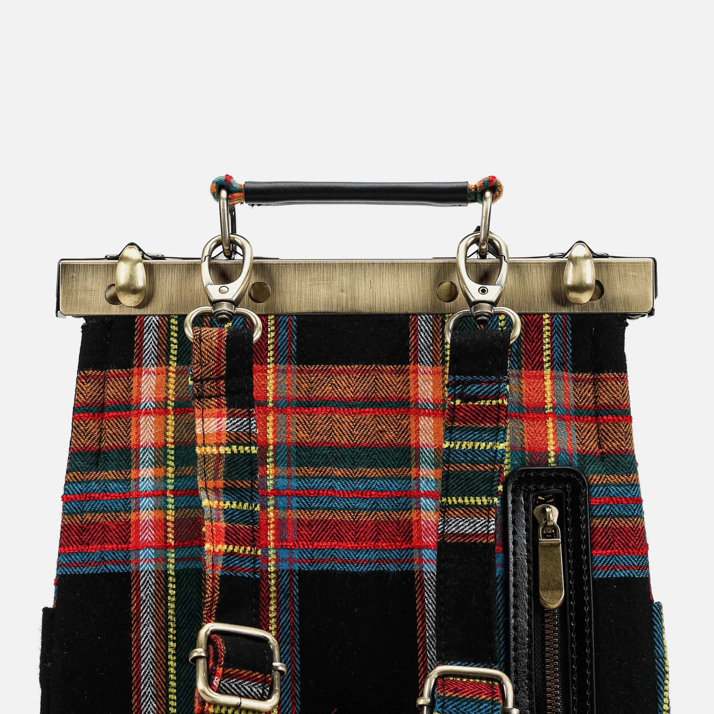 Tartan Stewart Black Helena Carpet Backpack Gladstone Bag - Image 6