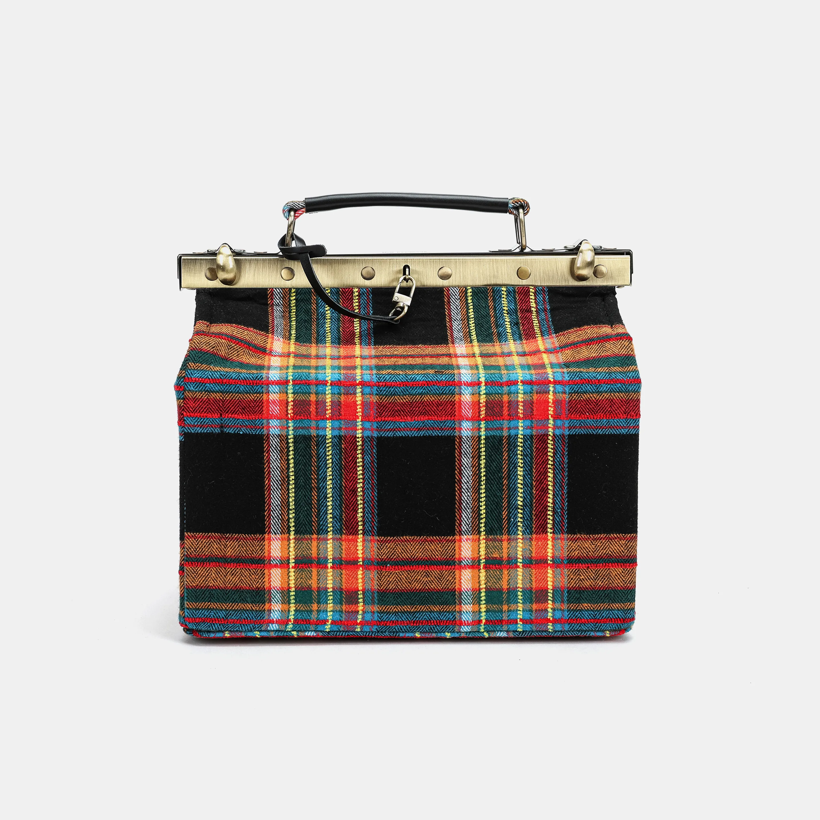 Tartan Stewart Black Vivienne Carpet Purse Gladstone Bag