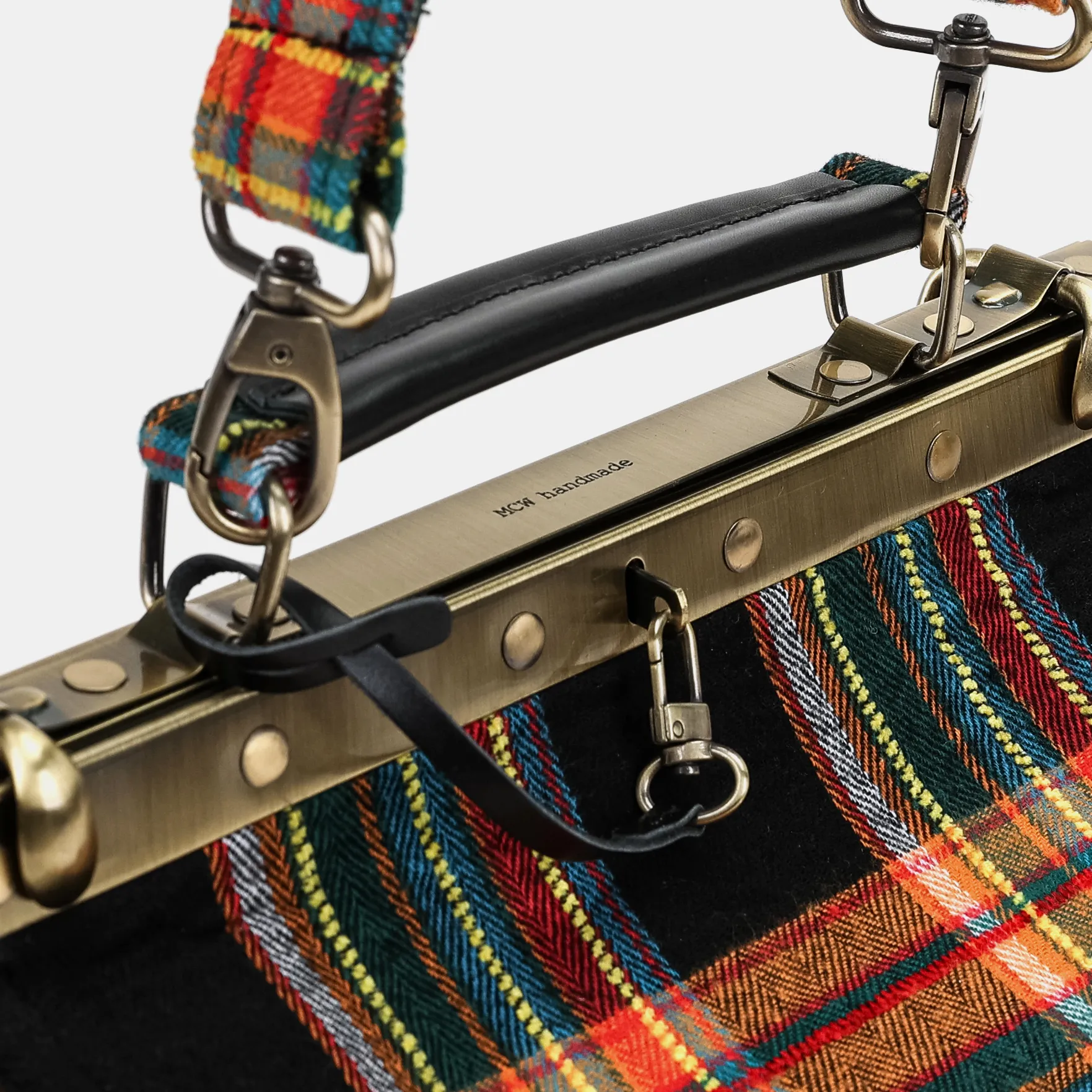 Tartan Stewart Black Vivienne Carpet Purse Gladstone Bag - Image 6