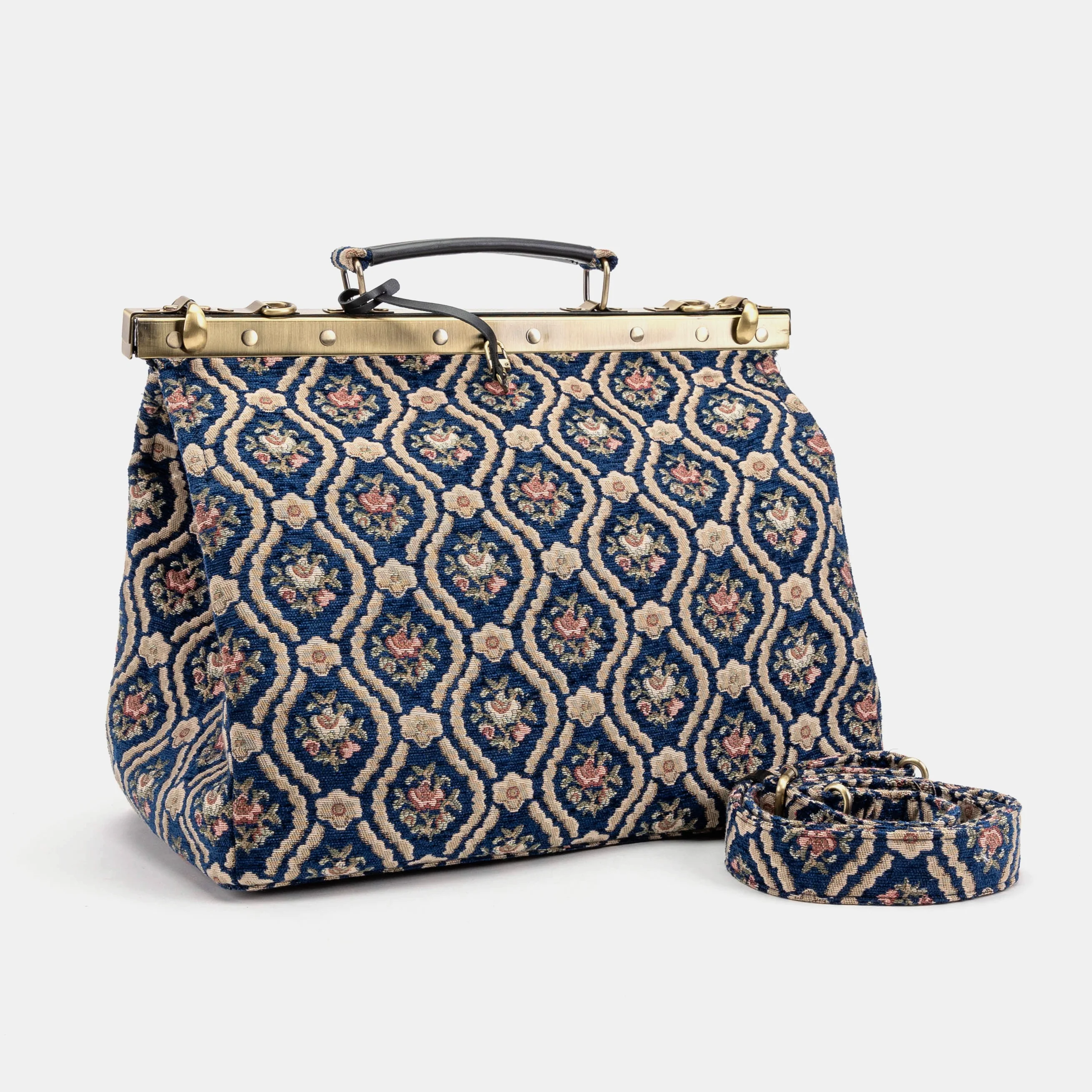 Traditional Blue Celine Carpet Gladstone Bag