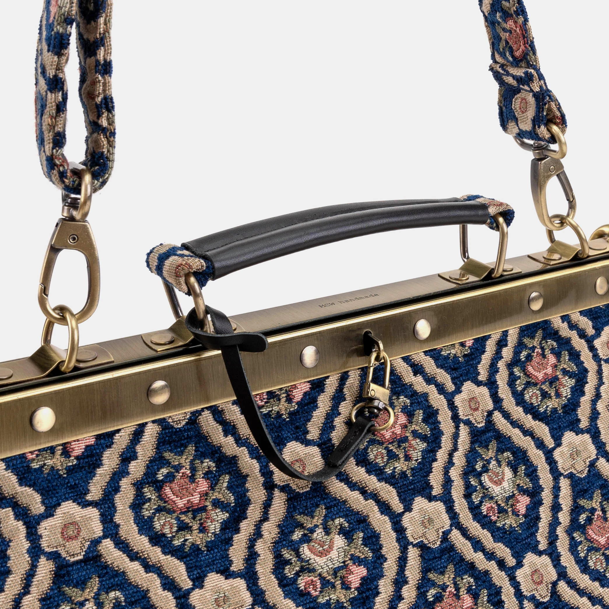 Traditional Blue Celine Carpet Gladstone Bag - Image 4
