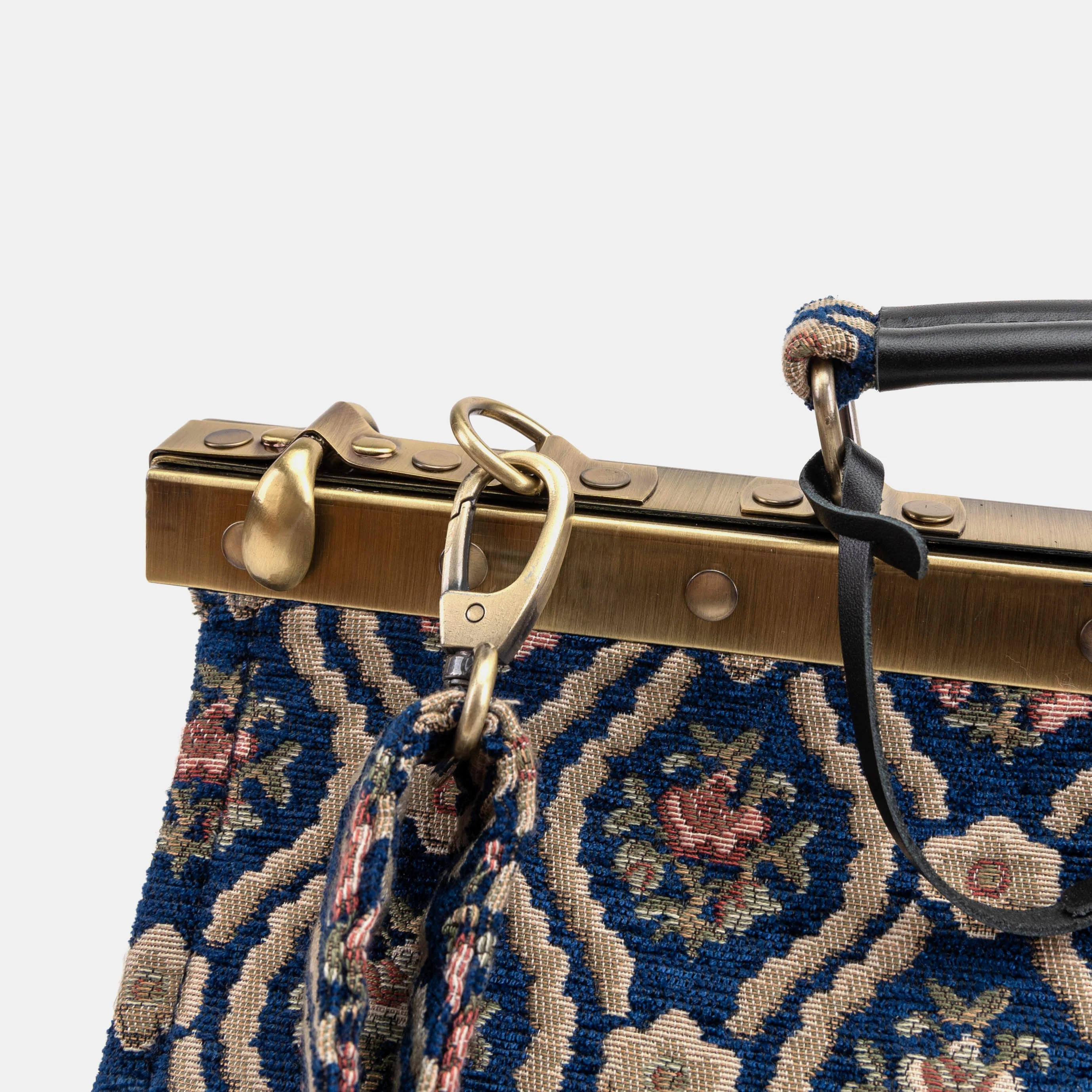 Traditional Blue Celine Carpet Gladstone Bag - Image 7